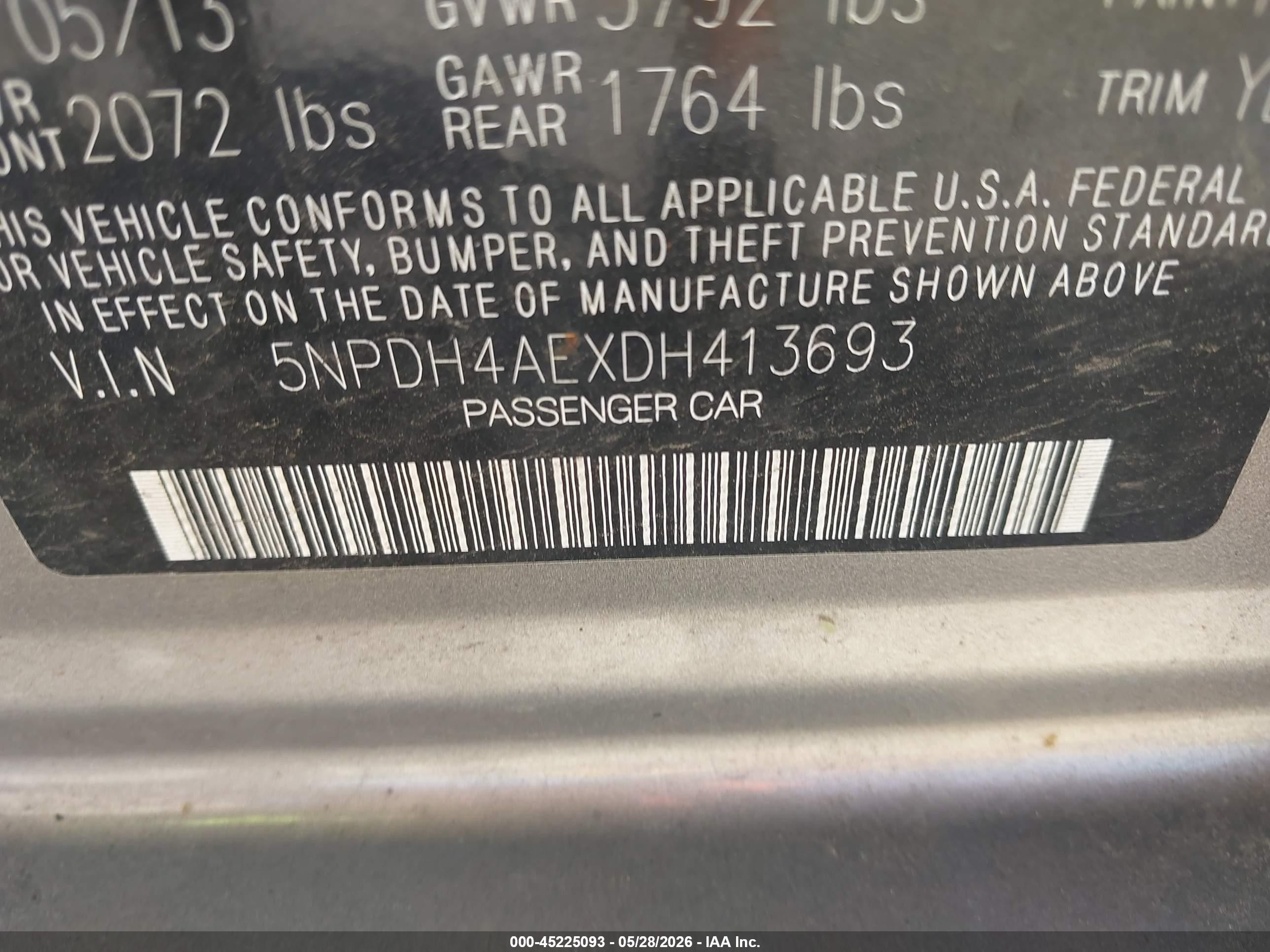 2013 Hyundai Elantra Gls Silver vin: 5NPDH4AEXDH413693