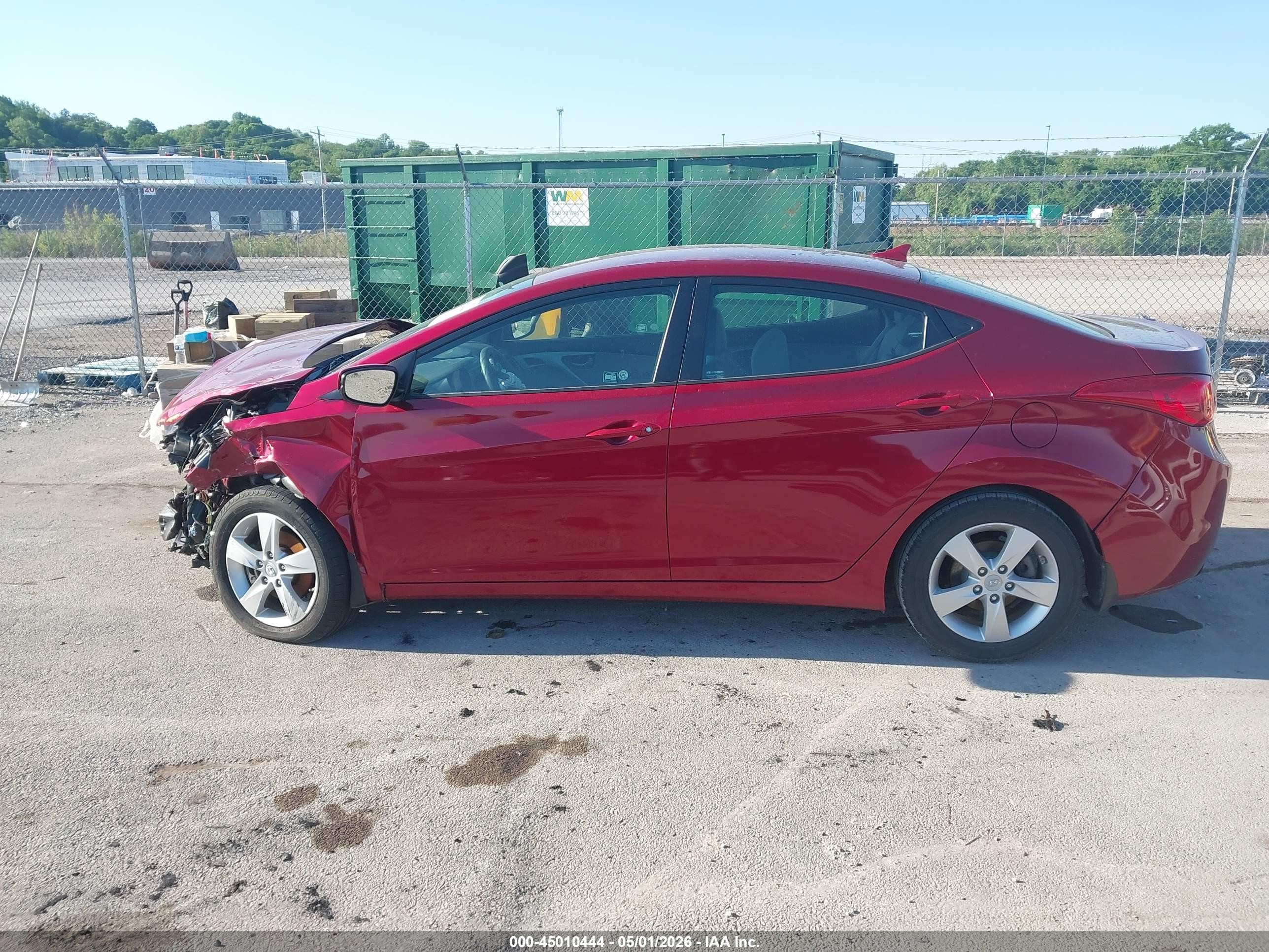 2013 Hyundai Elantra Gls Red vin: 5NPDH4AEXDH421213
