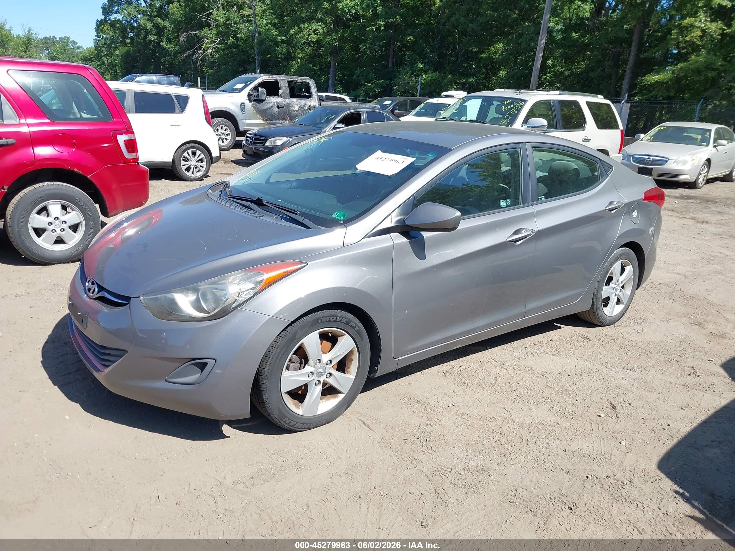 2013 Hyundai Elantra Gls Gray vin: 5NPDH4AEXDH426623