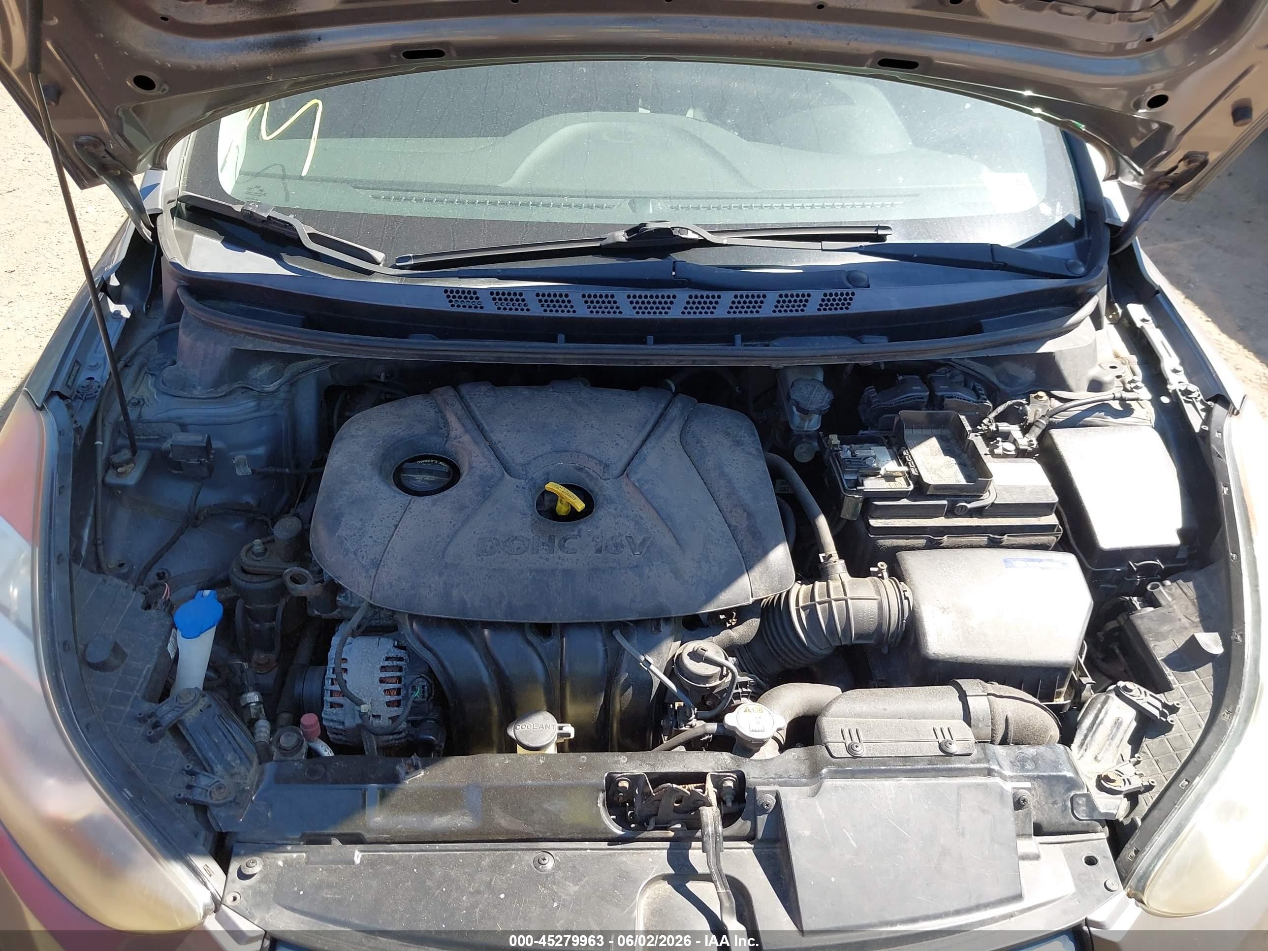 2013 Hyundai Elantra Gls Gray vin: 5NPDH4AEXDH426623