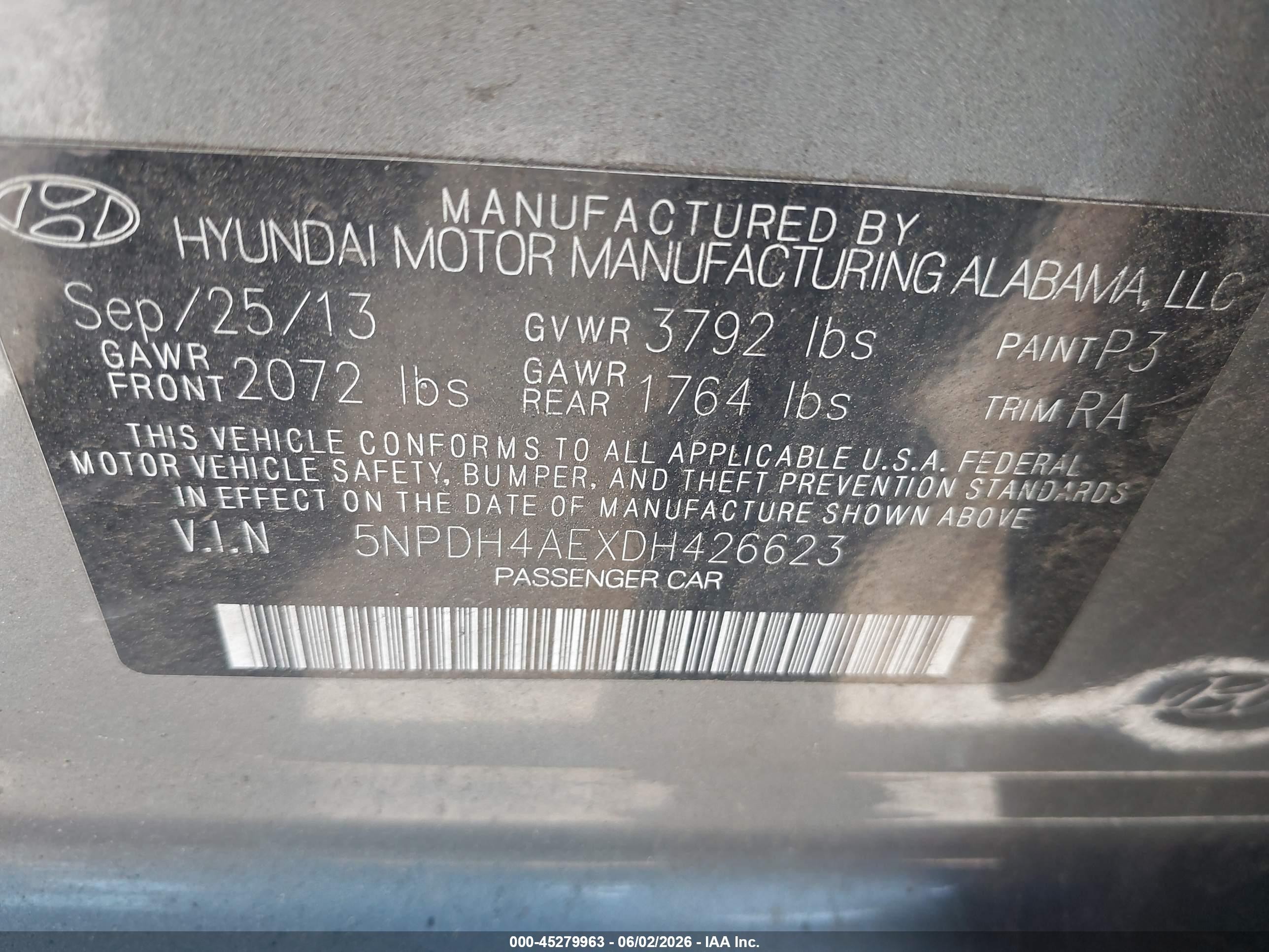 2013 Hyundai Elantra Gls Gray vin: 5NPDH4AEXDH426623
