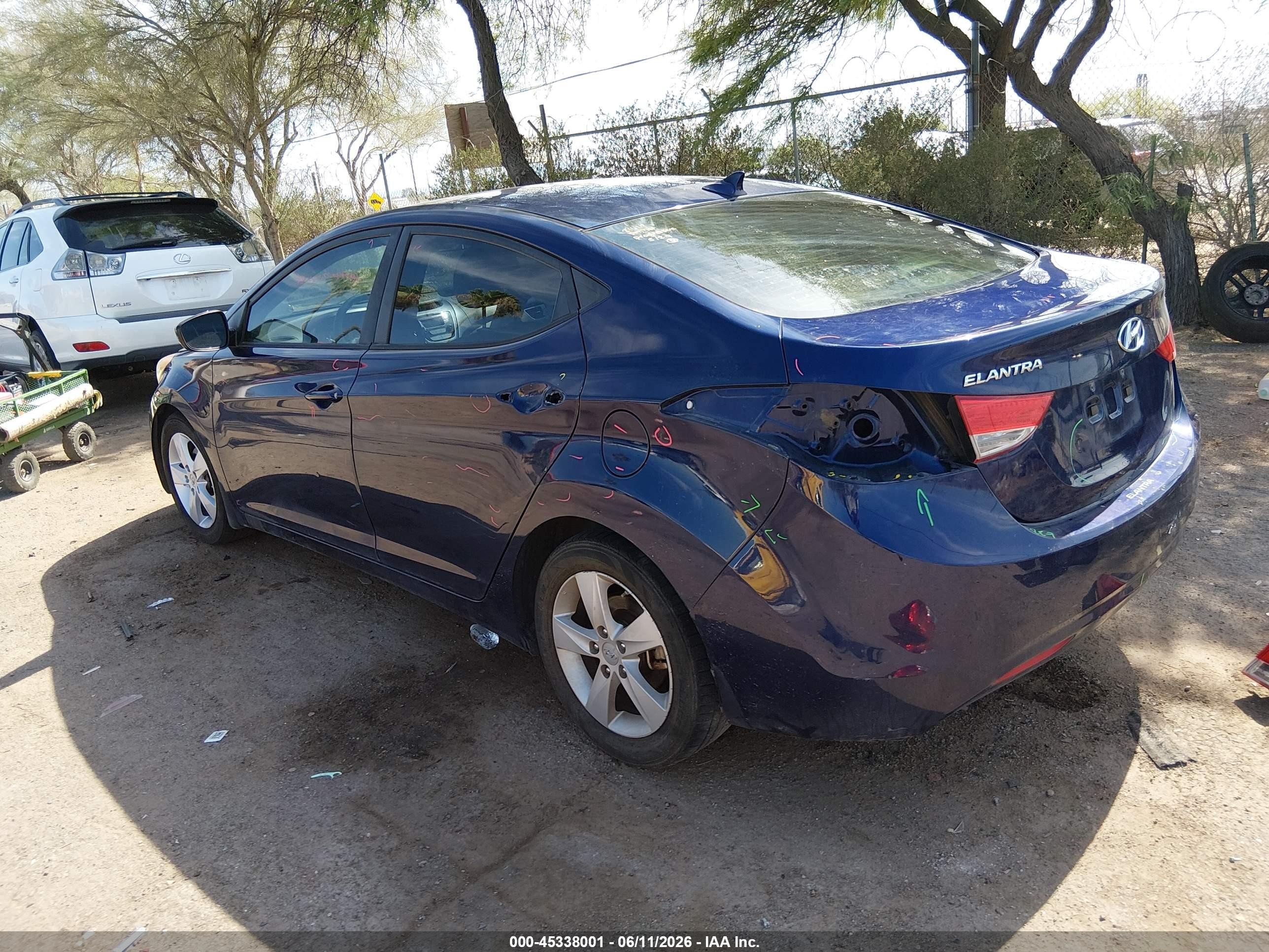 2013 Hyundai Elantra Gls Синий vin: 5NPDH4AEXDH430879