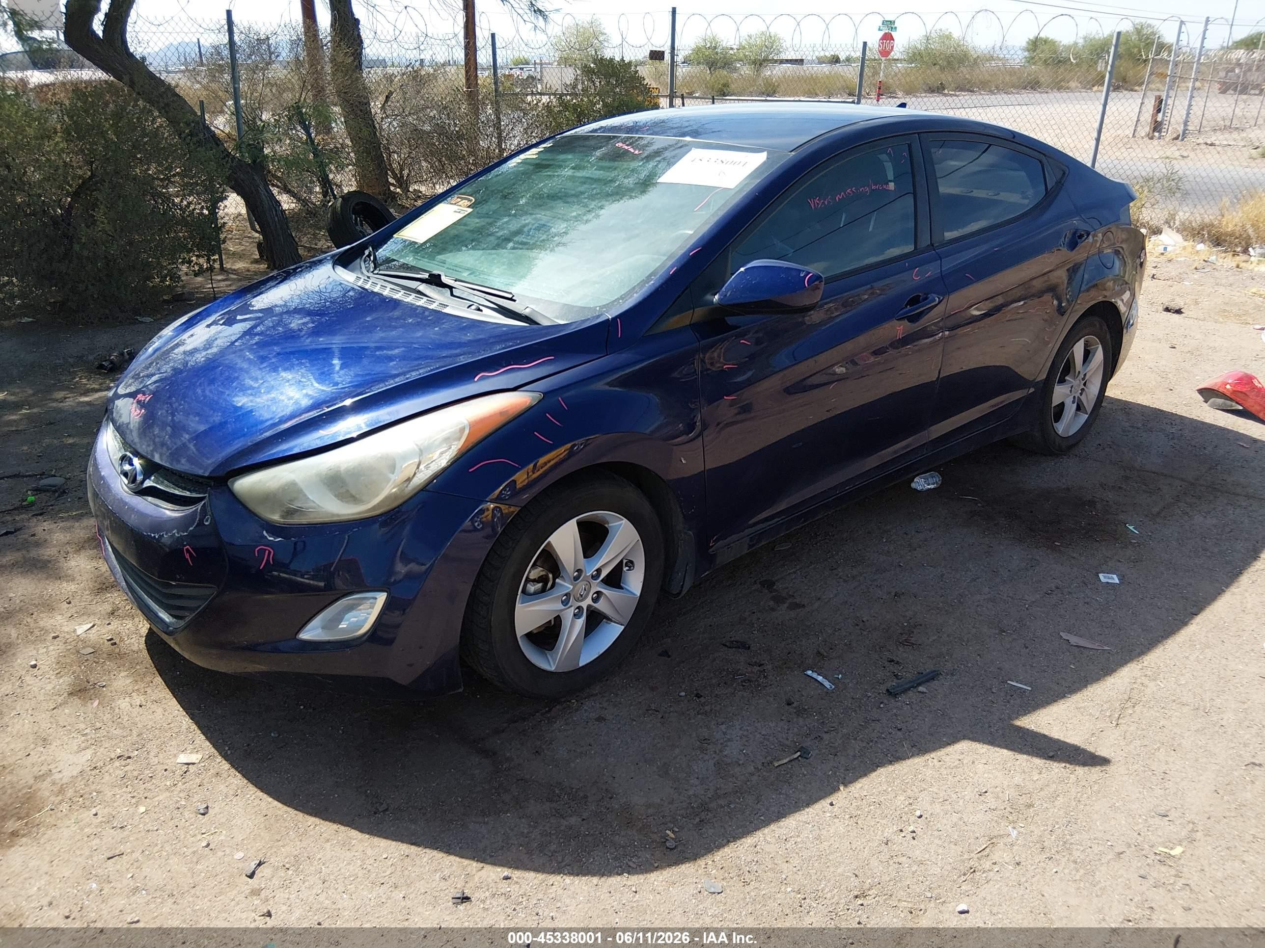 2013 Hyundai Elantra Gls Синий vin: 5NPDH4AEXDH430879