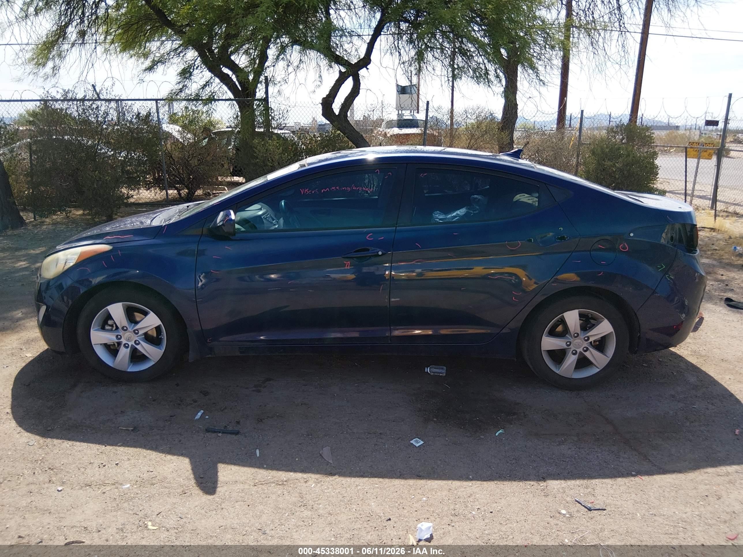 2013 Hyundai Elantra Gls Синий vin: 5NPDH4AEXDH430879