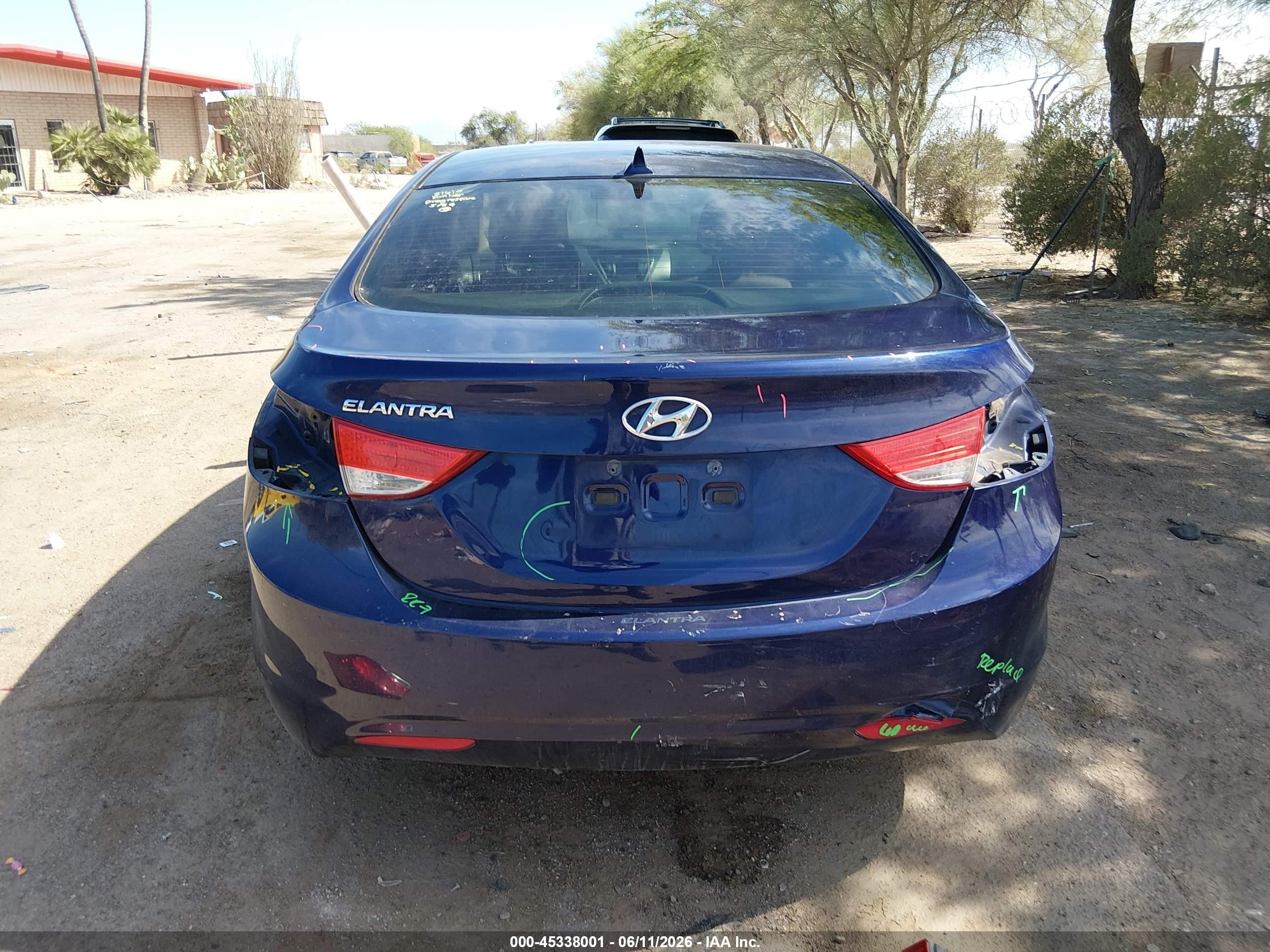 2013 Hyundai Elantra Gls Синий vin: 5NPDH4AEXDH430879