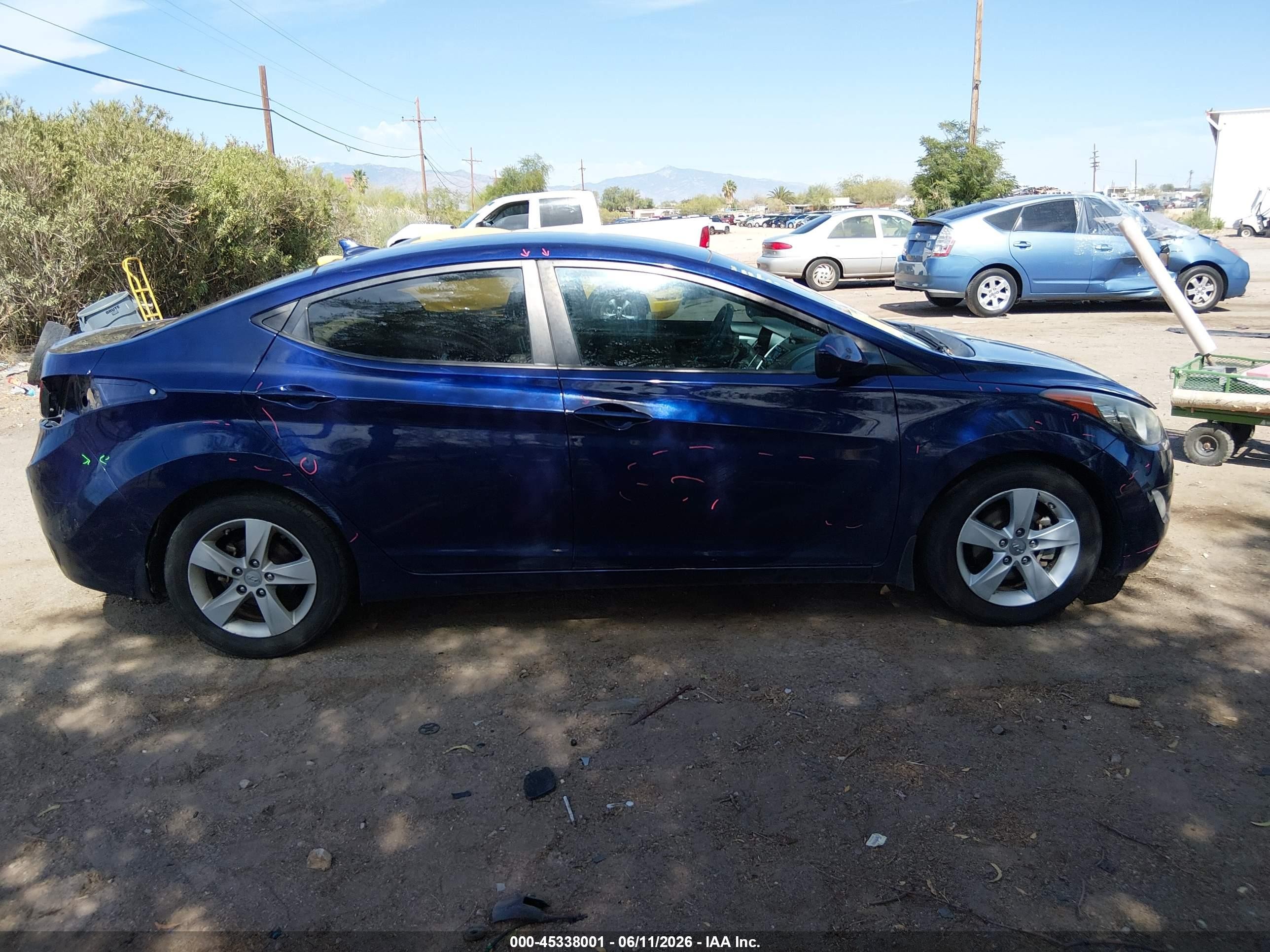 2013 Hyundai Elantra Gls Синий vin: 5NPDH4AEXDH430879