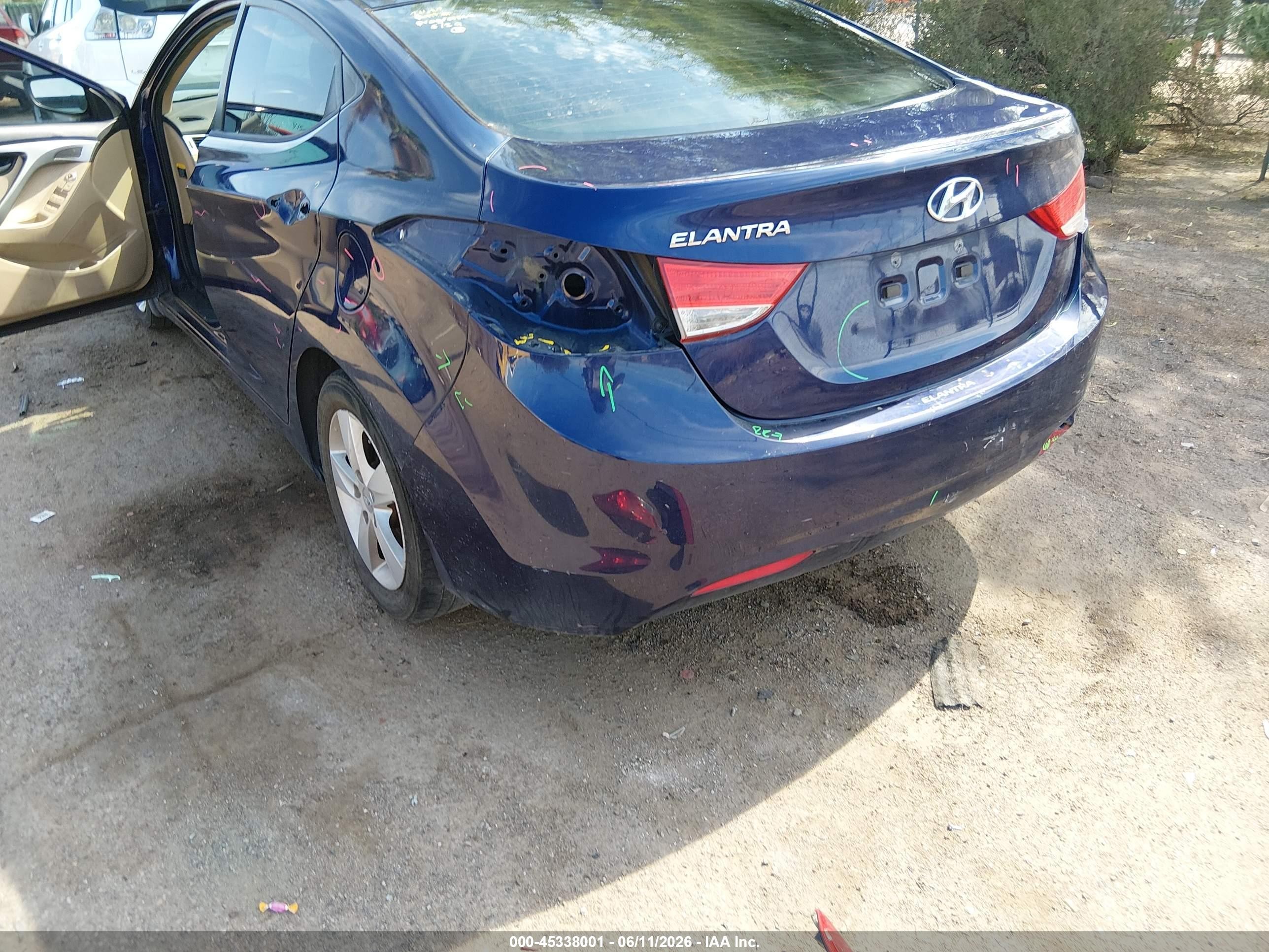 2013 Hyundai Elantra Gls Синий vin: 5NPDH4AEXDH430879