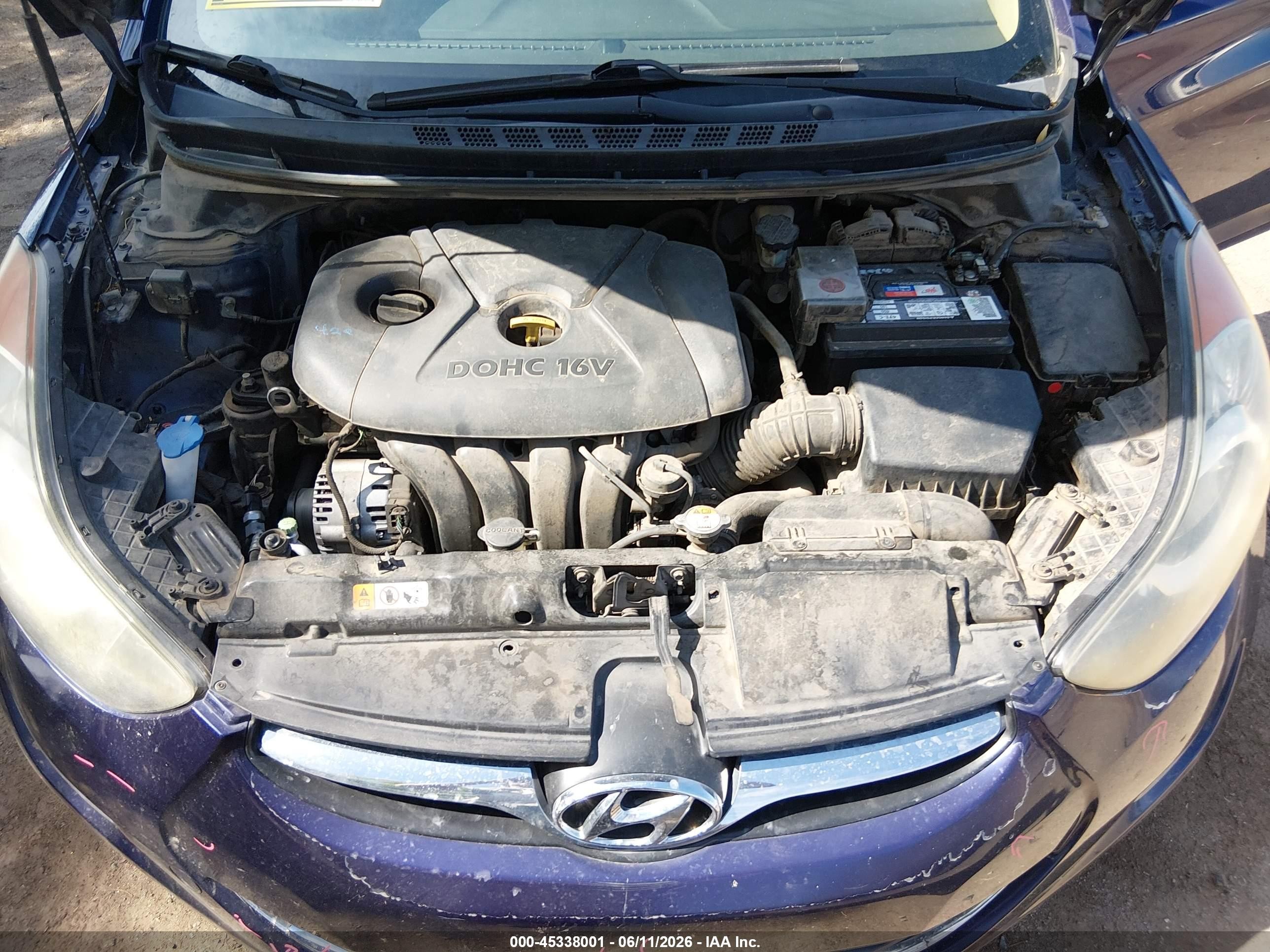 2013 Hyundai Elantra Gls Синий vin: 5NPDH4AEXDH430879