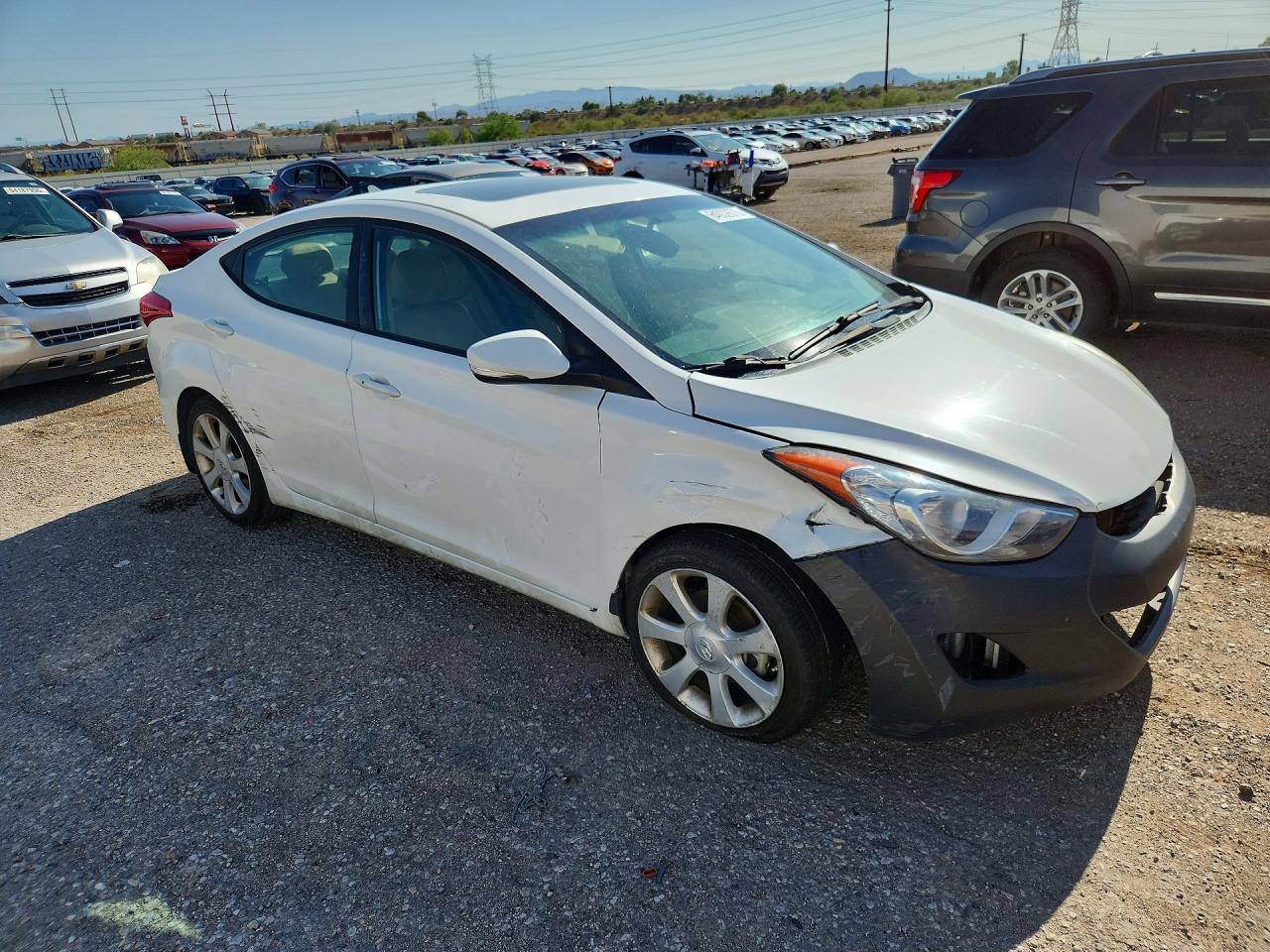 2013 Hyundai Elantra Limited White vin: 5NPDH4AEXDH432115