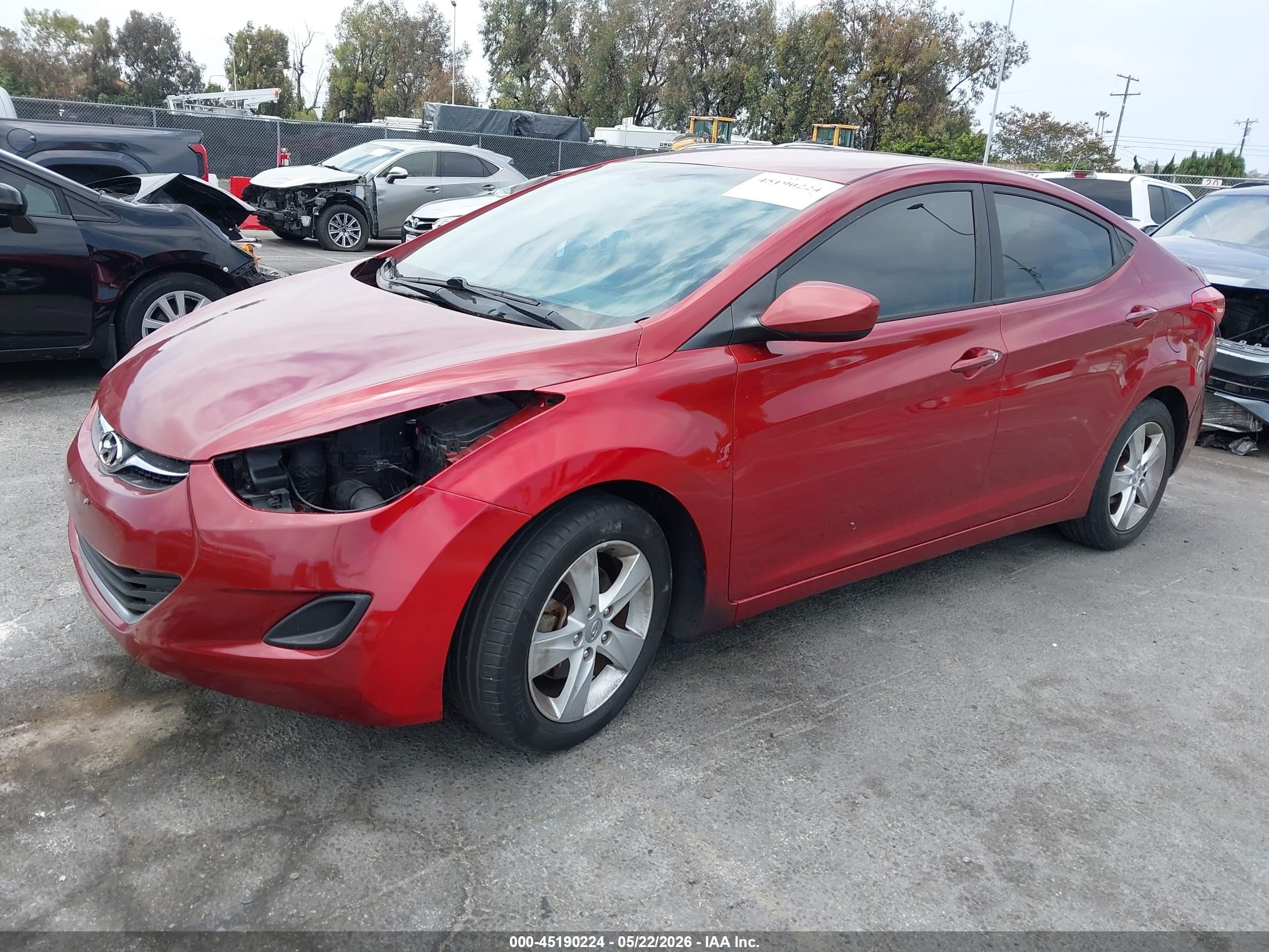 2013 Hyundai Elantra Gls Red vin: 5NPDH4AEXDH438769