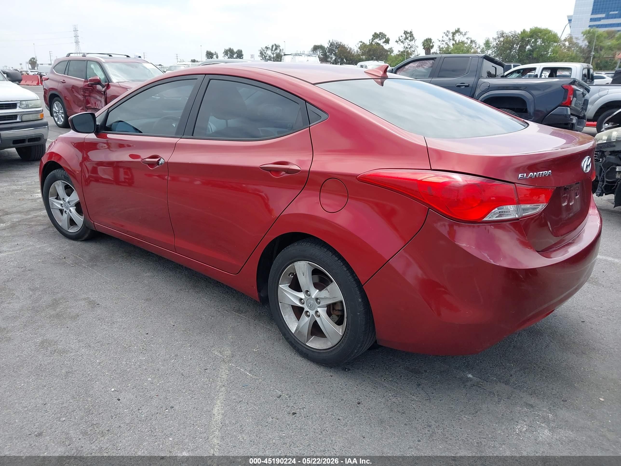 2013 Hyundai Elantra Gls Red vin: 5NPDH4AEXDH438769