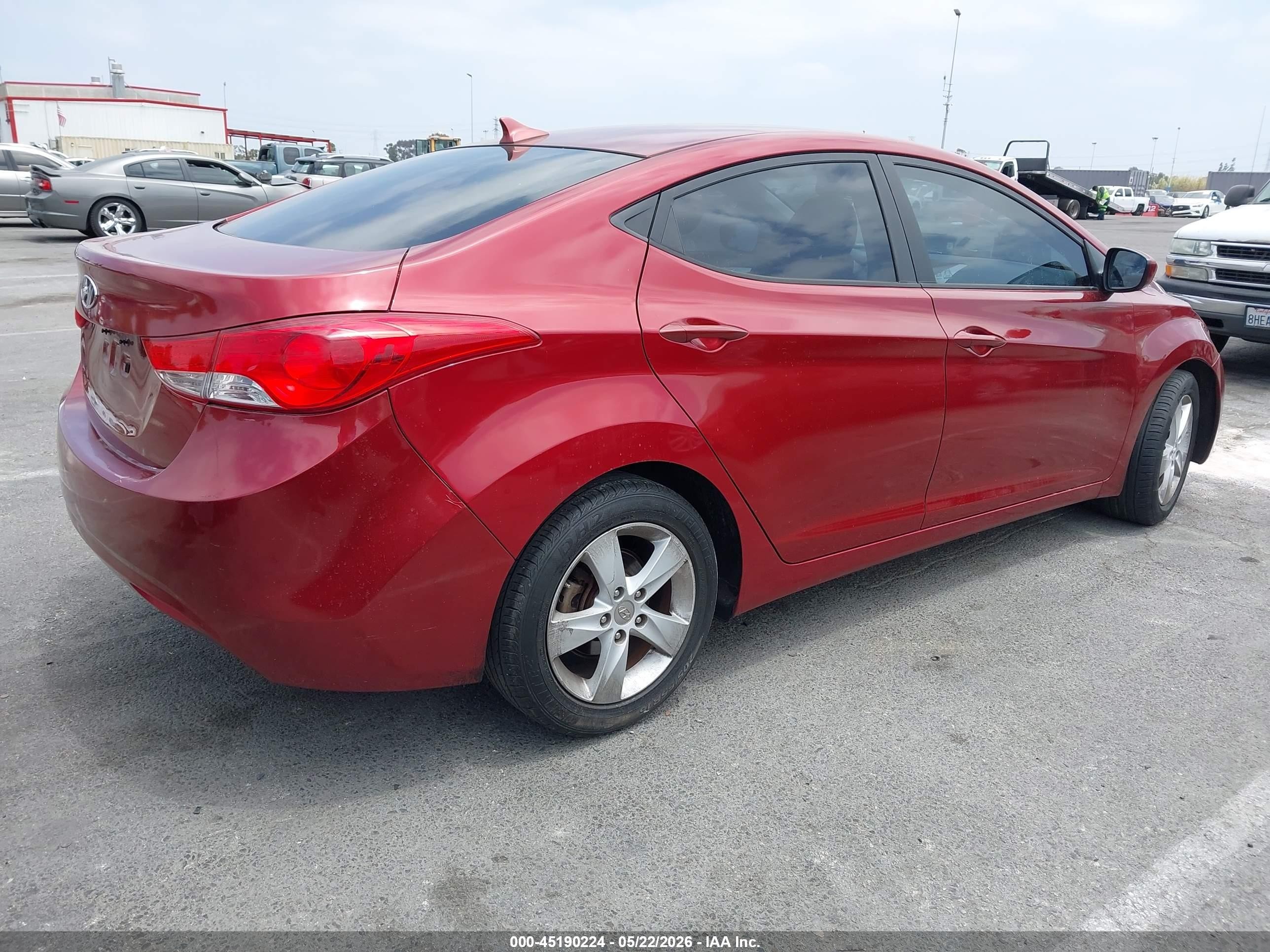 2013 Hyundai Elantra Gls Red vin: 5NPDH4AEXDH438769