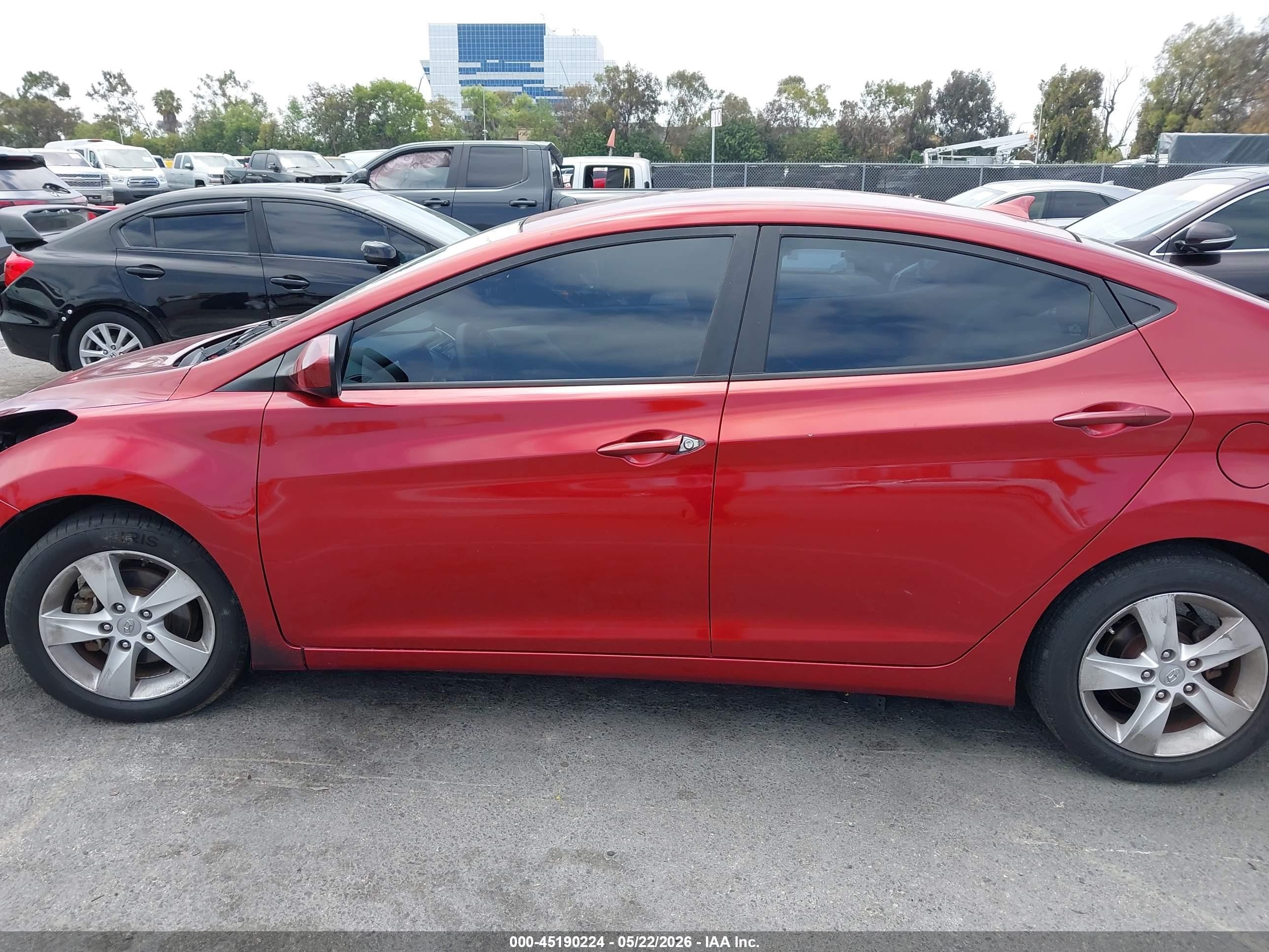 2013 Hyundai Elantra Gls Red vin: 5NPDH4AEXDH438769