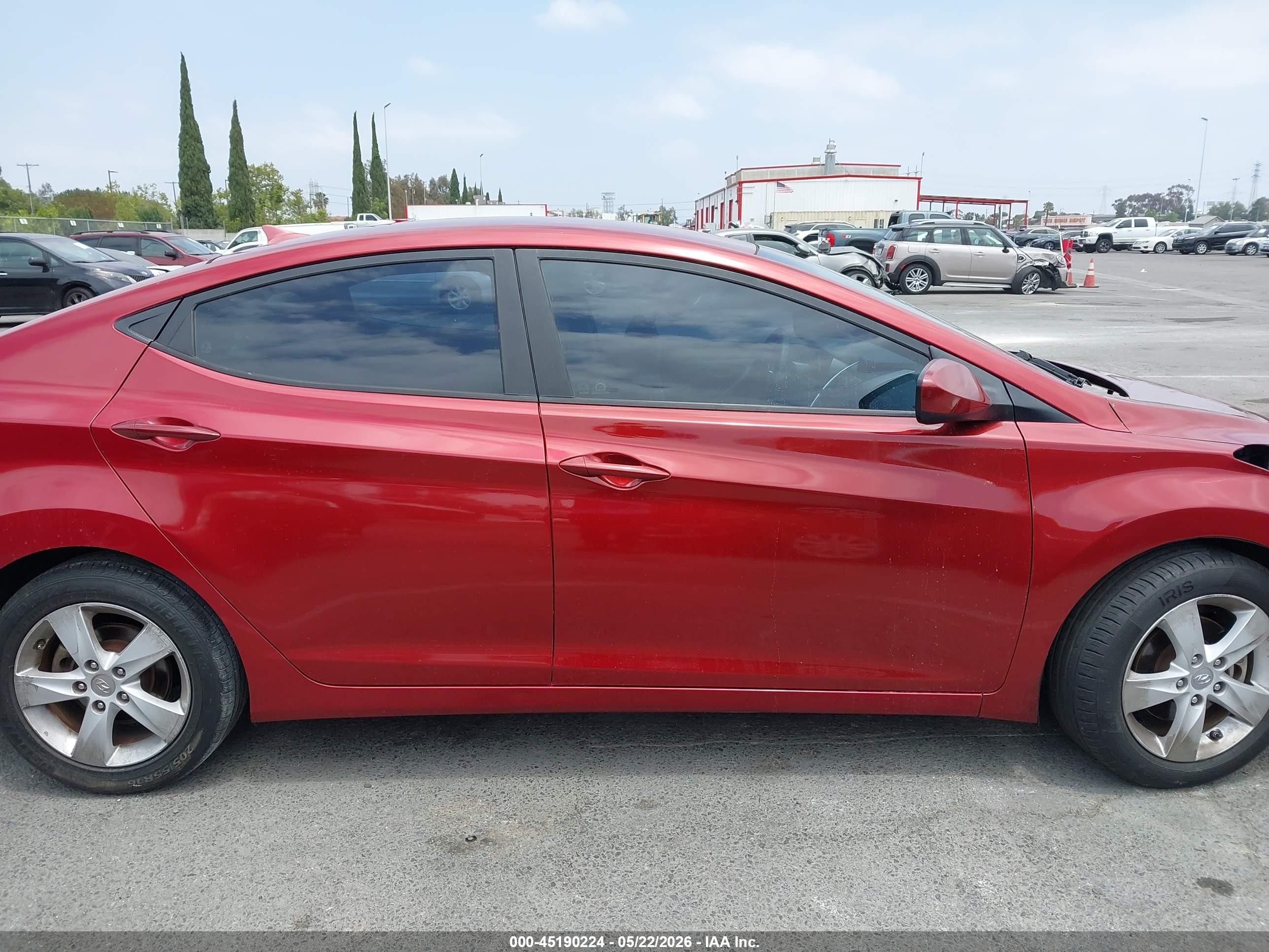 2013 Hyundai Elantra Gls Red vin: 5NPDH4AEXDH438769