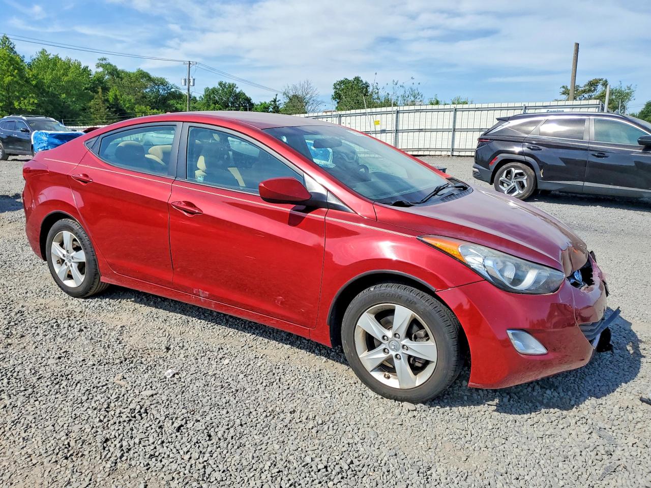 2013 Hyundai Elantra Gls Red vin: 5NPDH4AEXDH448315