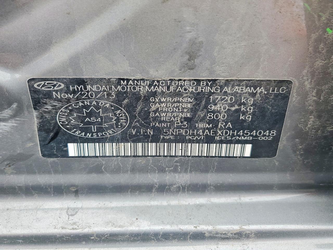 2013 Hyundai Elantra Gls Gray vin: 5NPDH4AEXDH454048