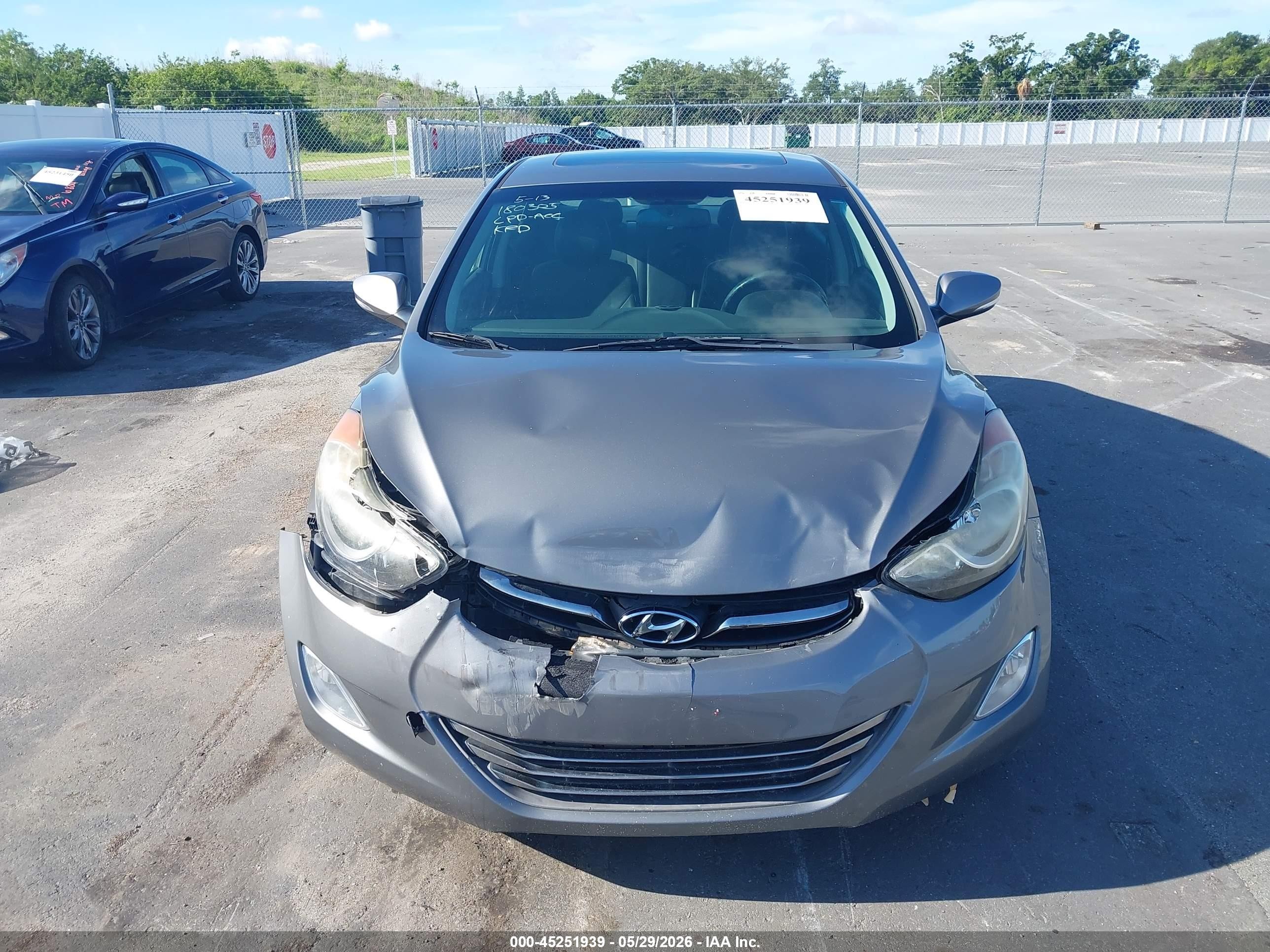 2013 Hyundai Elantra Limited Gray vin: 5NPDH4AEXDH454907