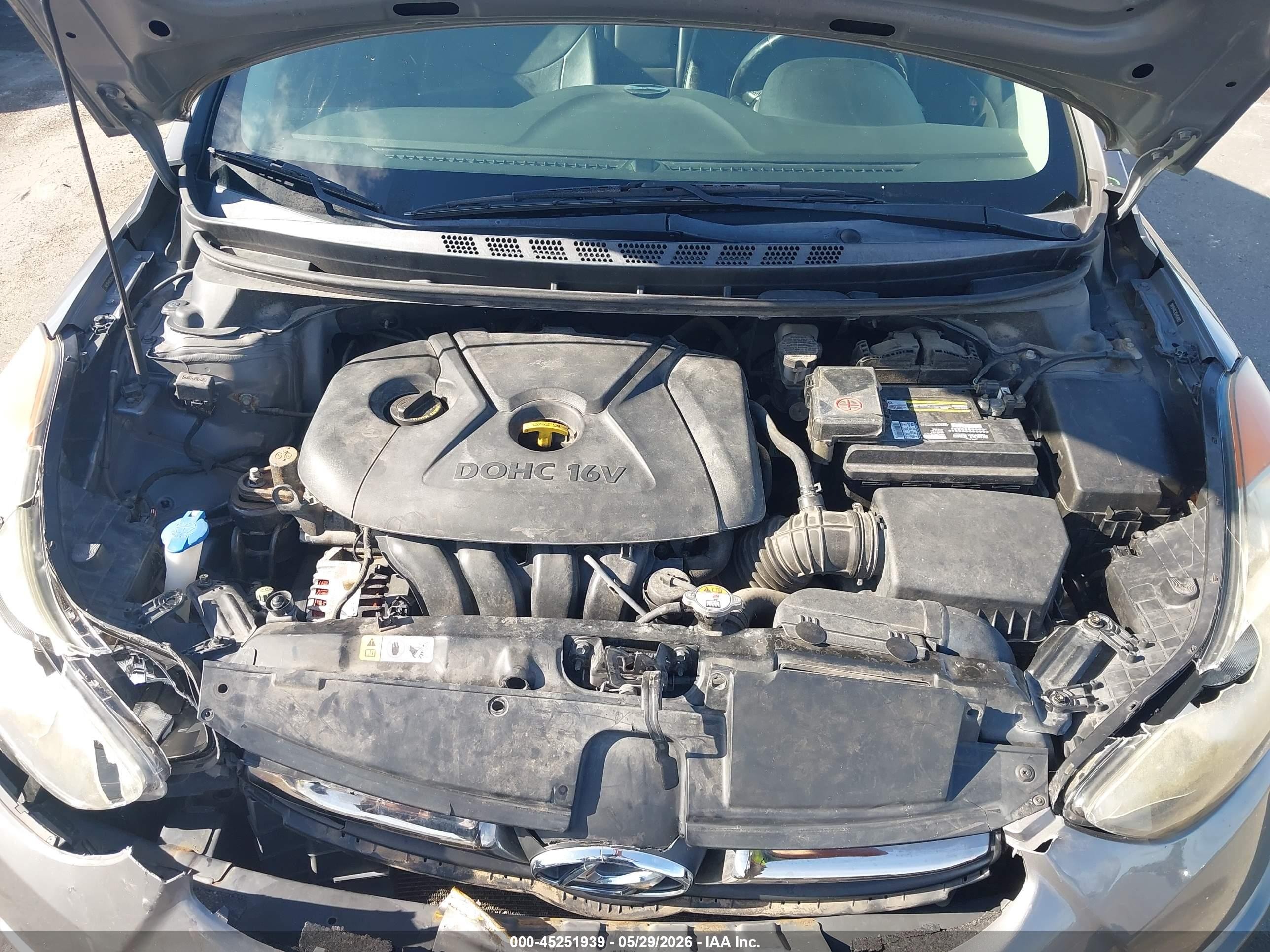 2013 Hyundai Elantra Limited Gray vin: 5NPDH4AEXDH454907