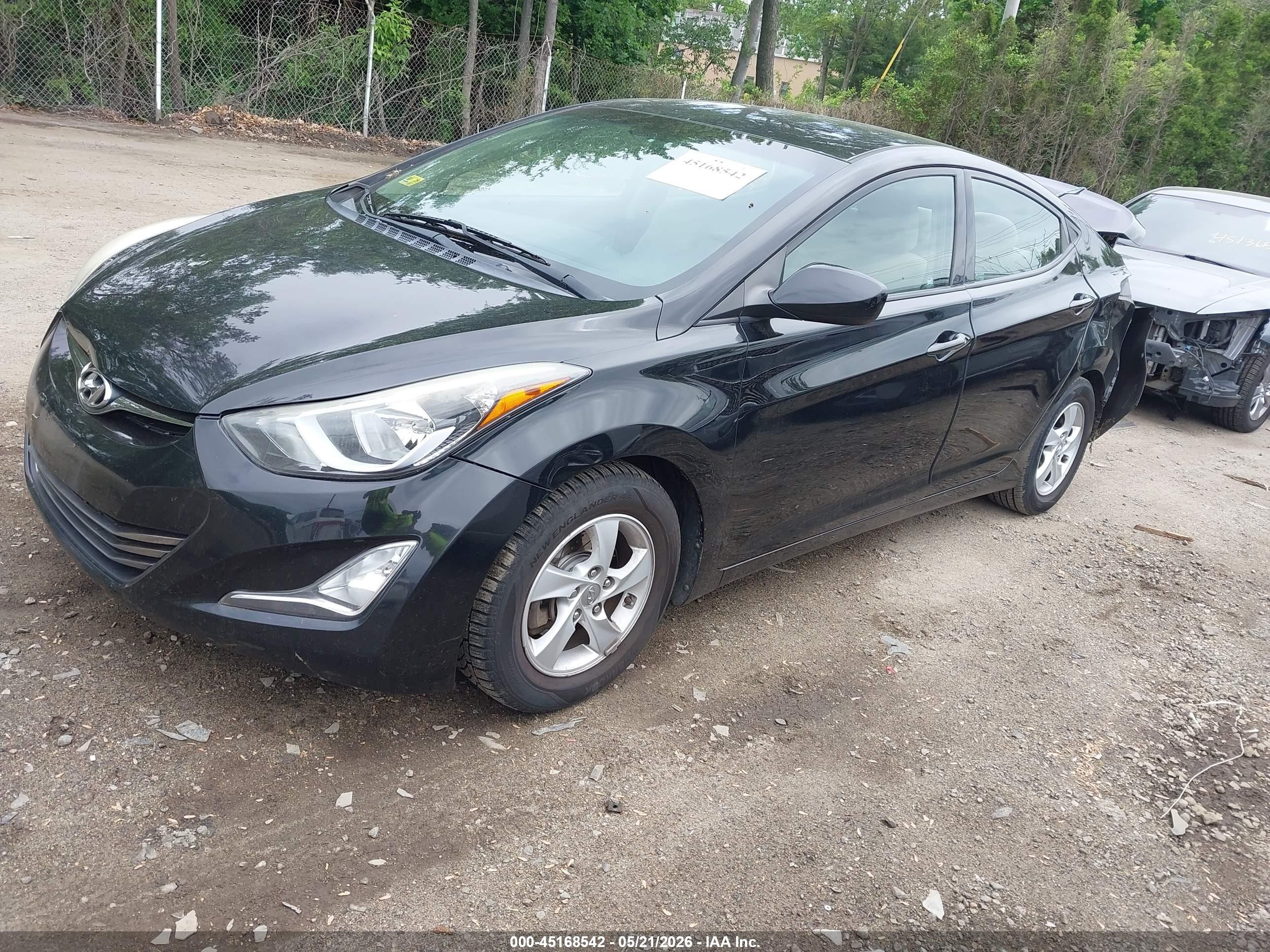 2014 Hyundai Elantra Se Black vin: 5NPDH4AEXEH449479