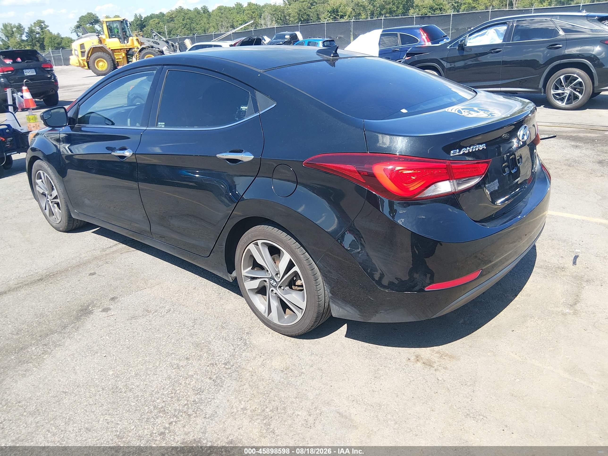 2014 Hyundai Elantra Limited Black vin: 5NPDH4AEXEH474205