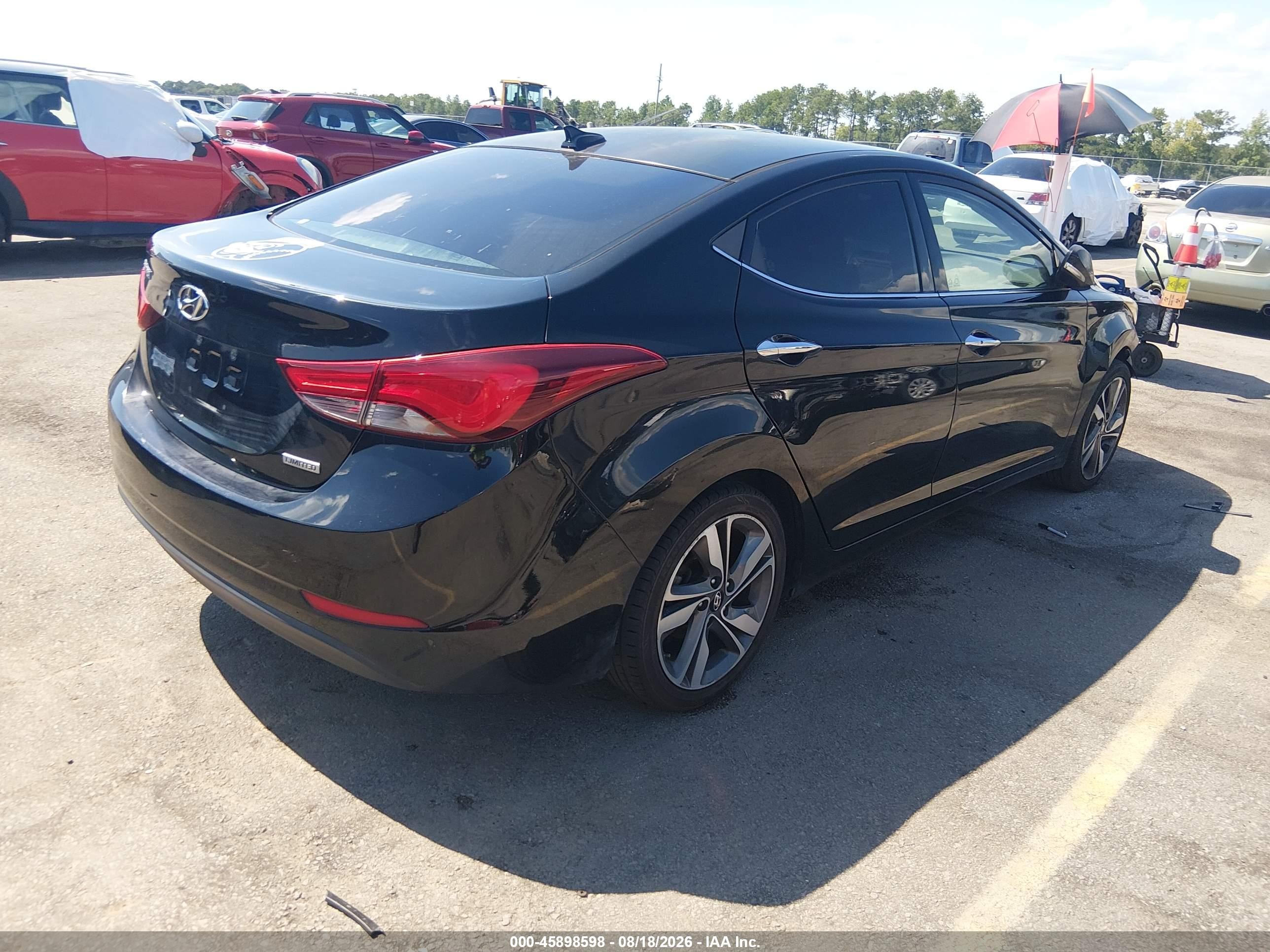 2014 Hyundai Elantra Limited Black vin: 5NPDH4AEXEH474205