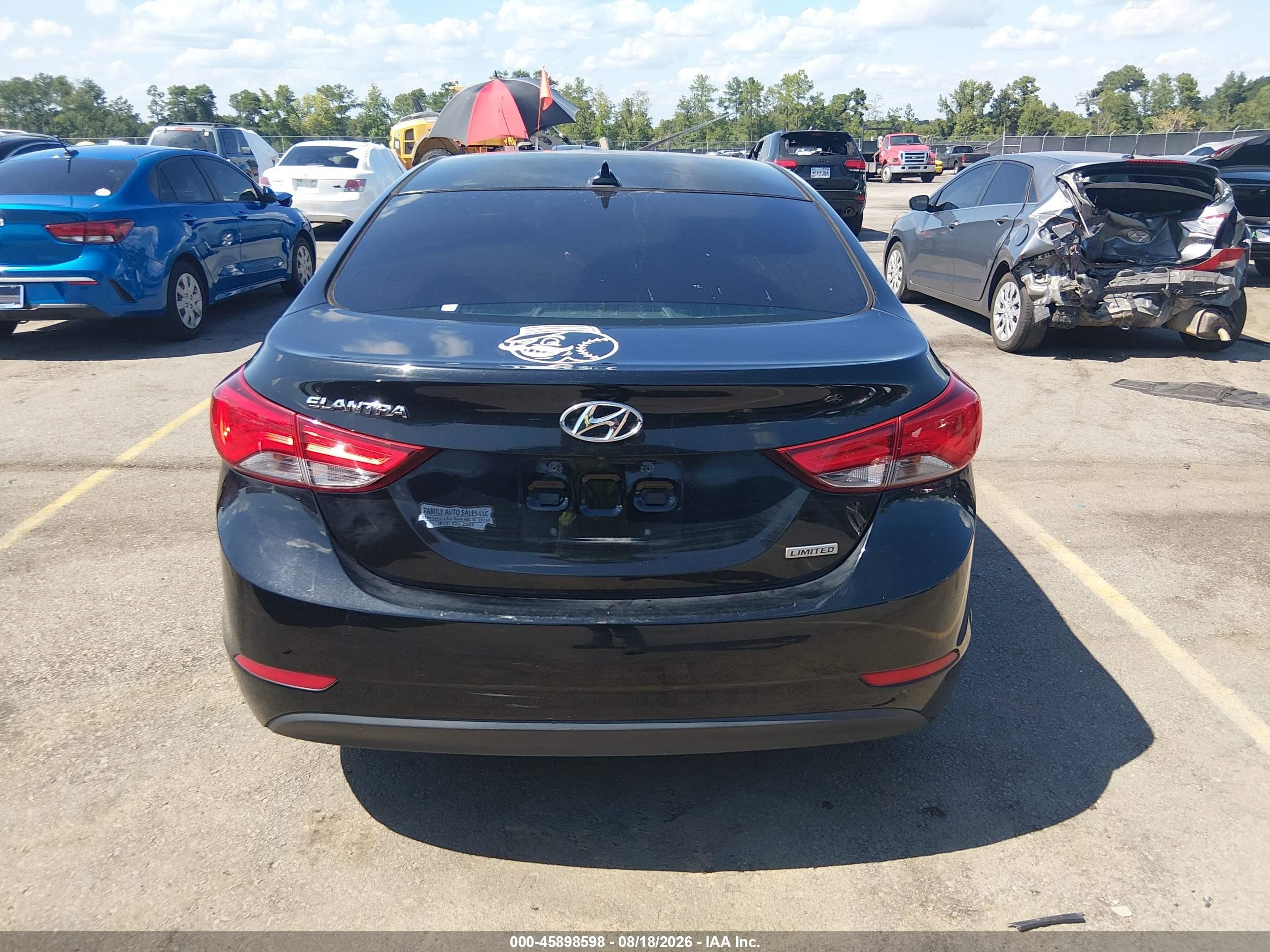 2014 Hyundai Elantra Limited Black vin: 5NPDH4AEXEH474205