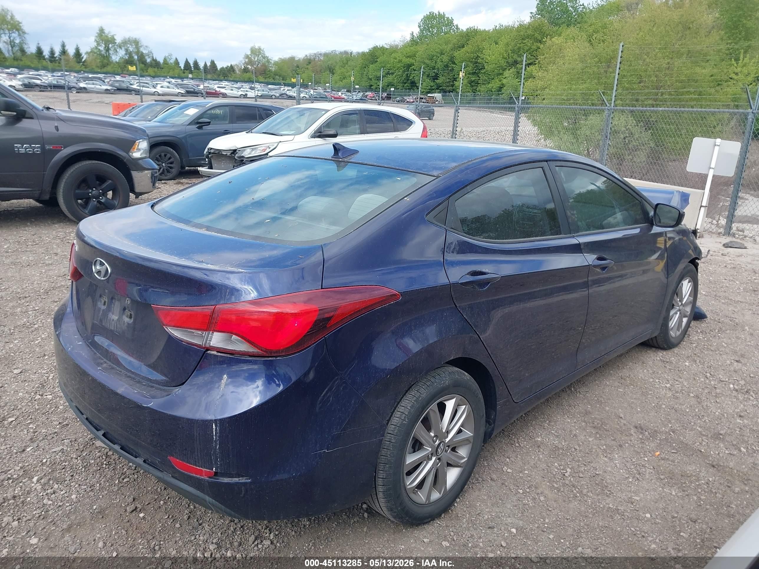 2014 Hyundai Elantra Se Blue vin: 5NPDH4AEXEH497371