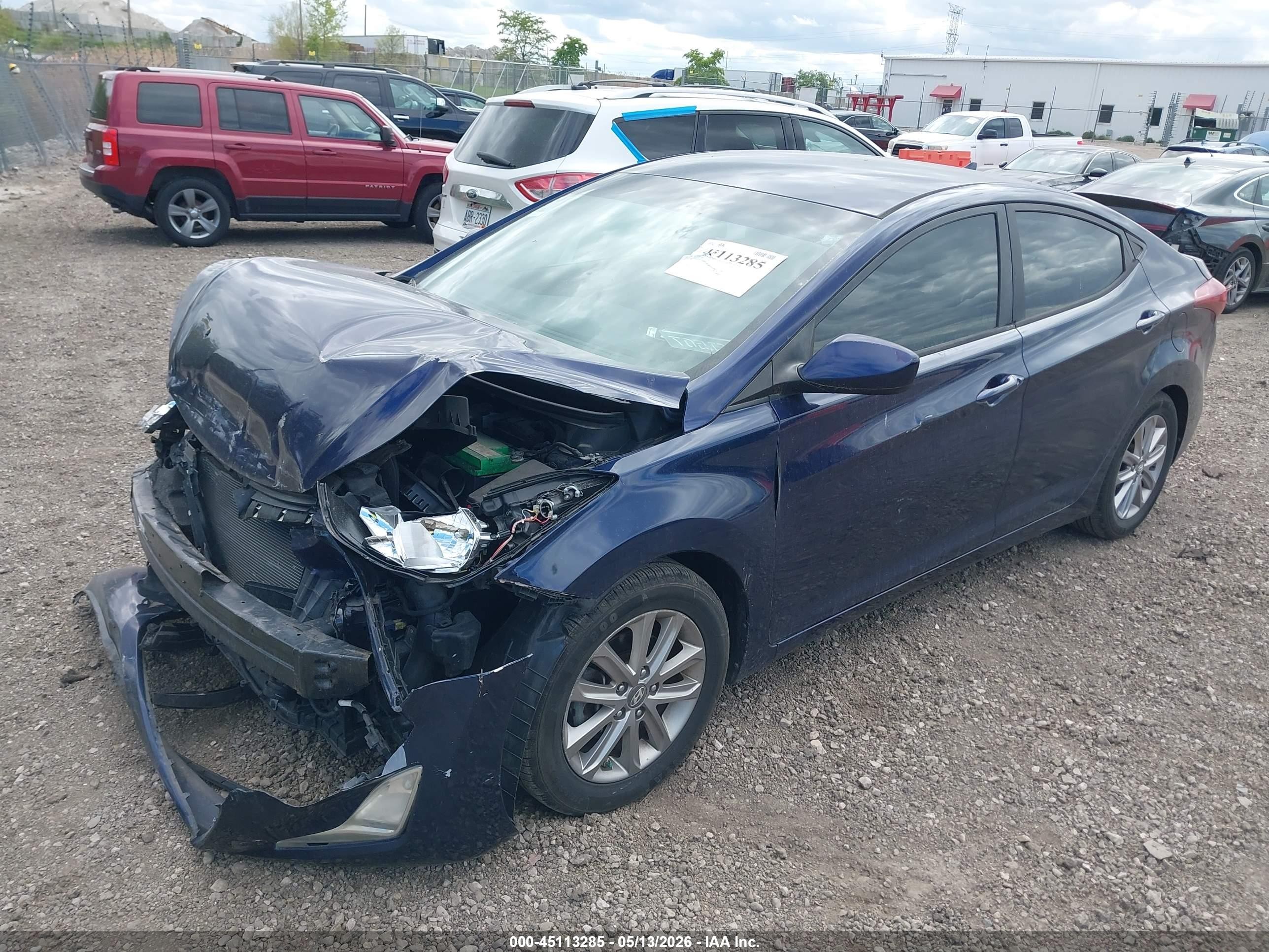 2014 Hyundai Elantra Se Blue vin: 5NPDH4AEXEH497371