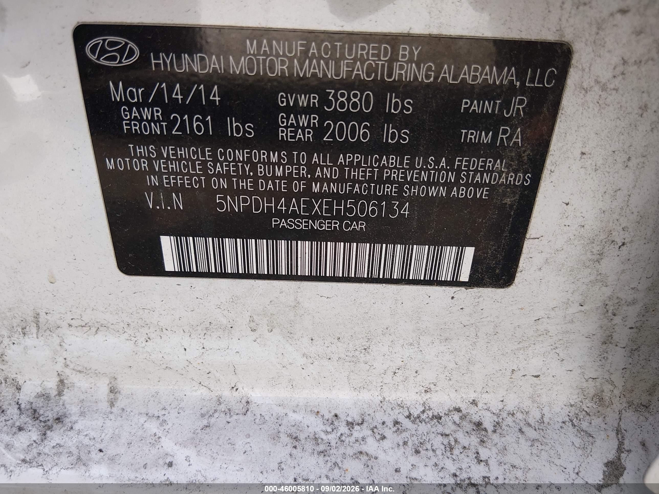 2014 Hyundai Elantra Se Белый vin: 5NPDH4AEXEH506134