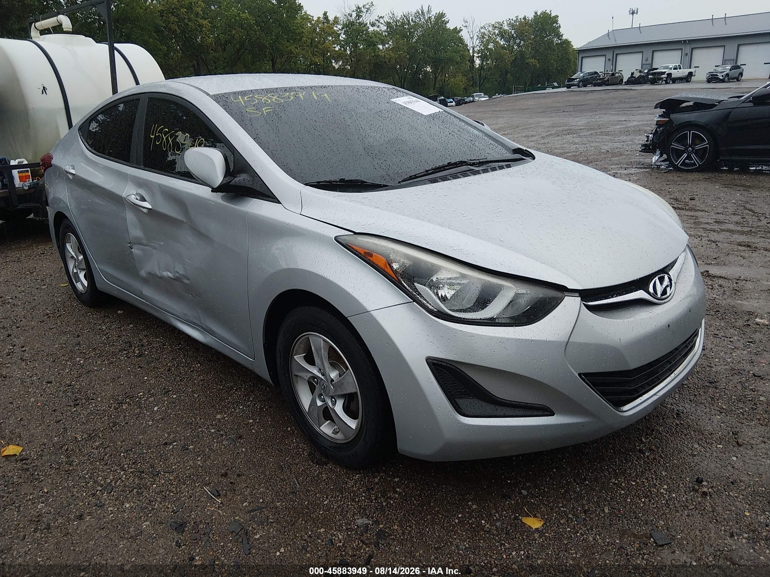 2014 Hyundai Elantra Se Silver vin: 5NPDH4AEXEH506456