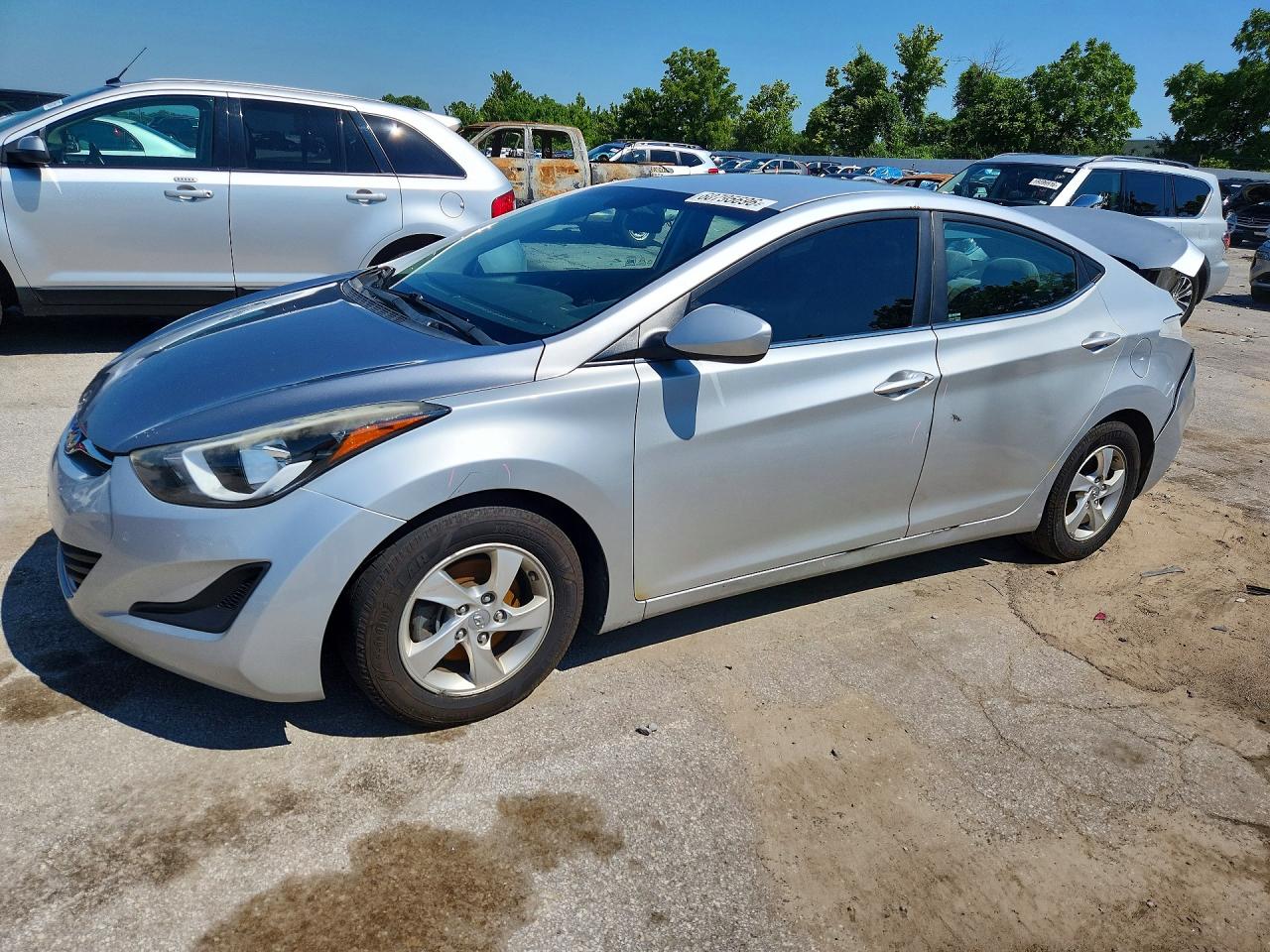 2014 Hyun Elantra Silver vin: 5NPDH4AEXEH513715