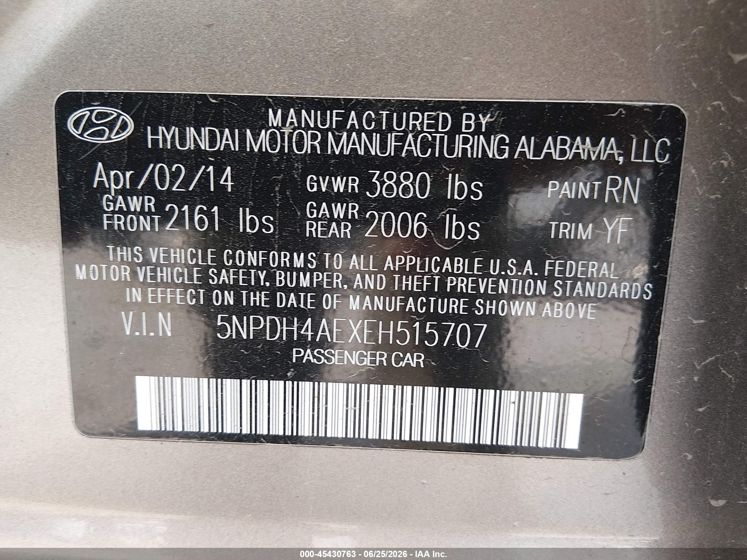 2014 Hyundai Elantra Se Brown vin: 5NPDH4AEXEH515707