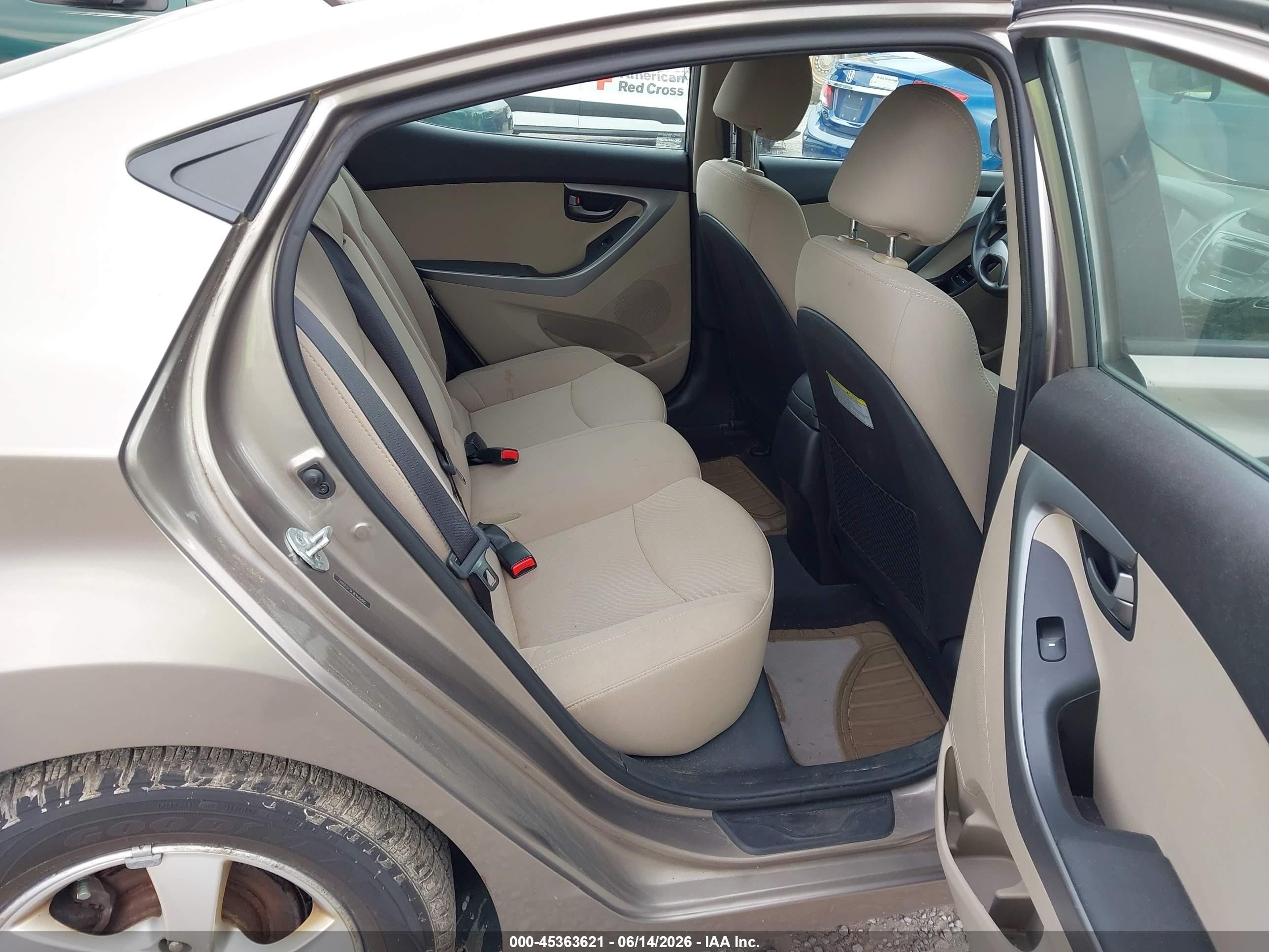 2014 Hyundai Elantra Se Beige vin: 5NPDH4AEXEH520017