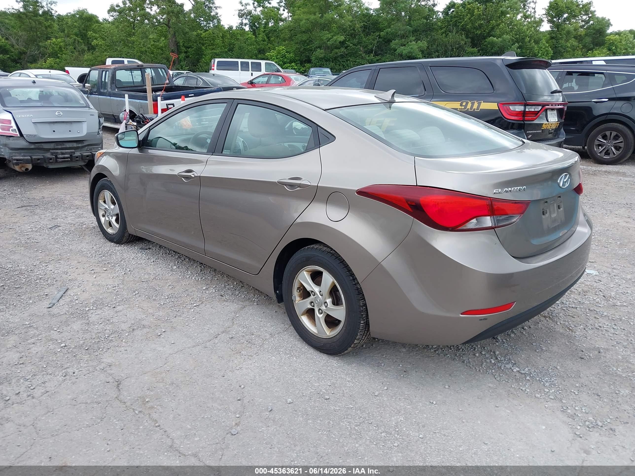 2014 Hyundai Elantra Se Beige vin: 5NPDH4AEXEH520017
