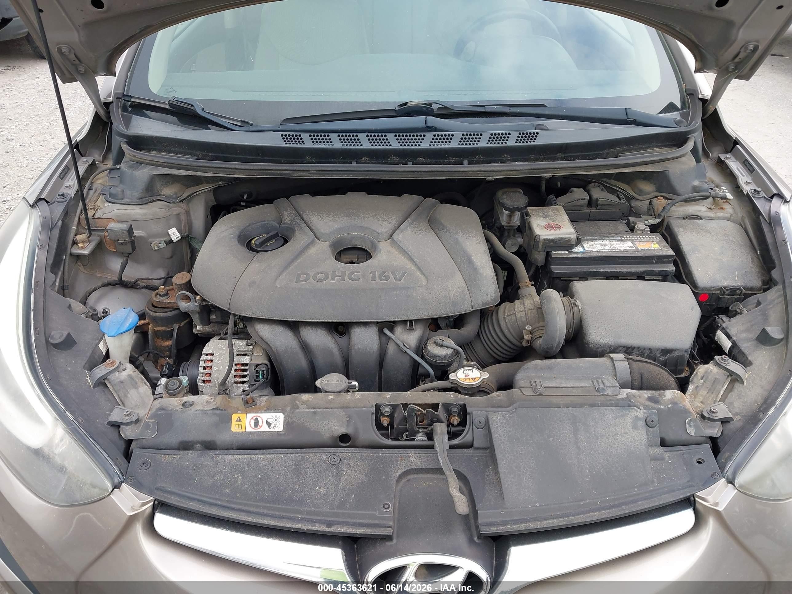 2014 Hyundai Elantra Se Beige vin: 5NPDH4AEXEH520017