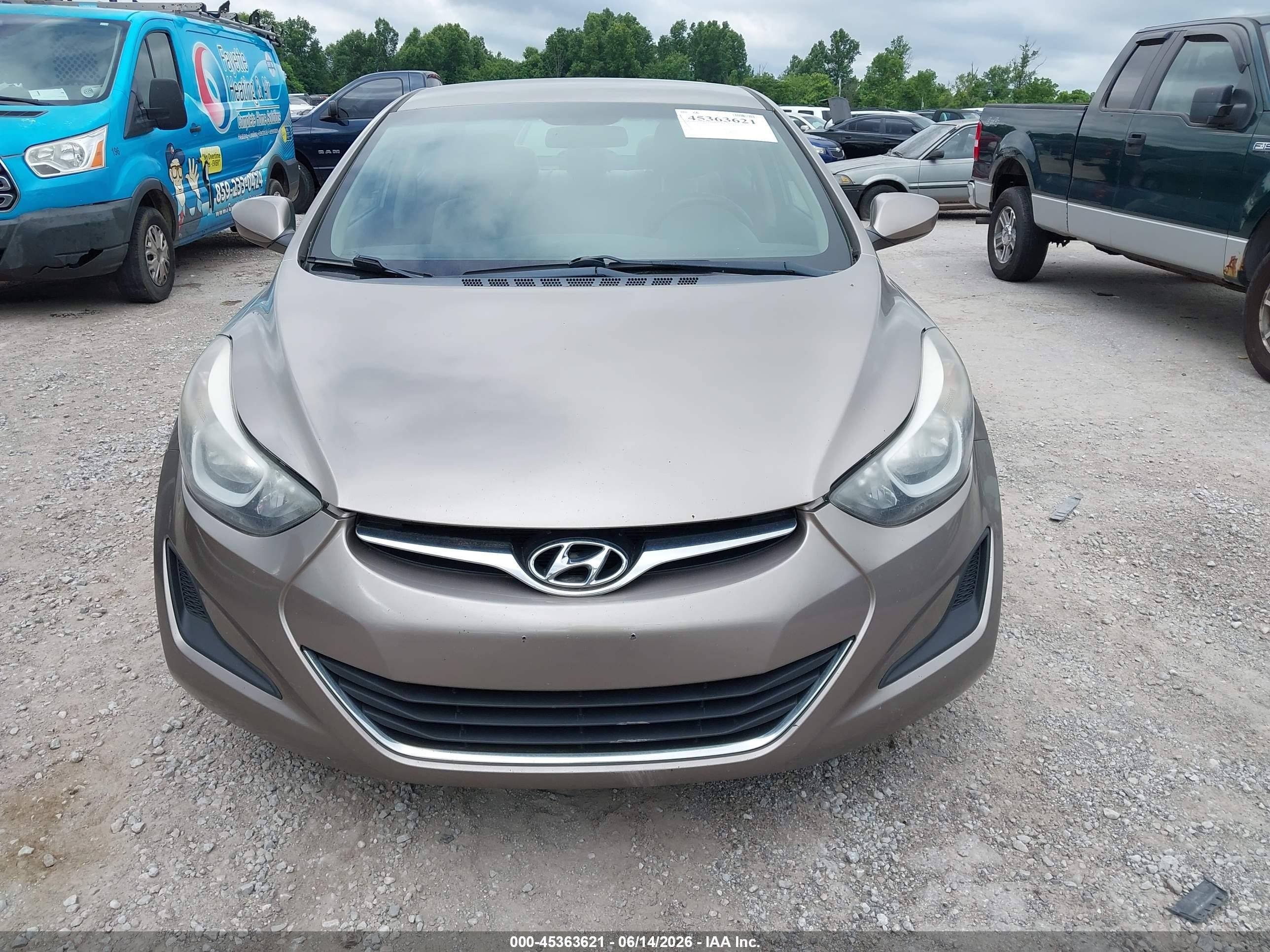 2014 Hyundai Elantra Se Beige vin: 5NPDH4AEXEH520017