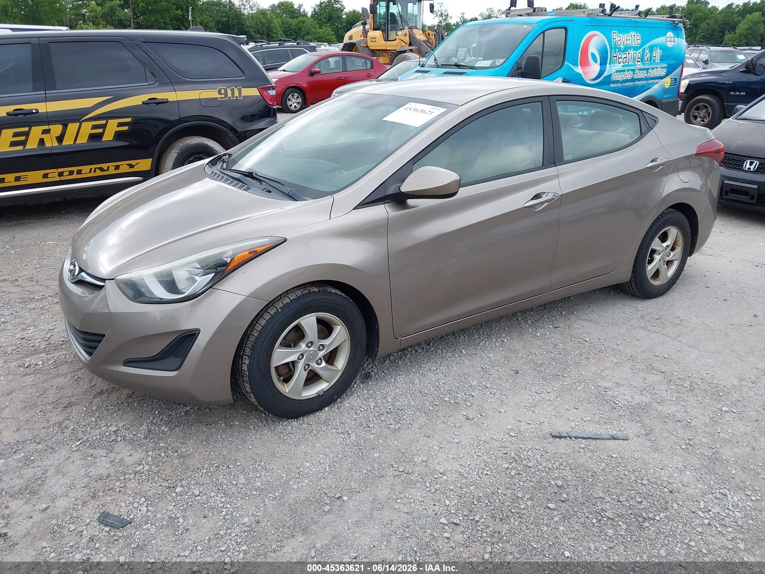 2014 Hyundai Elantra Se Beige vin: 5NPDH4AEXEH520017