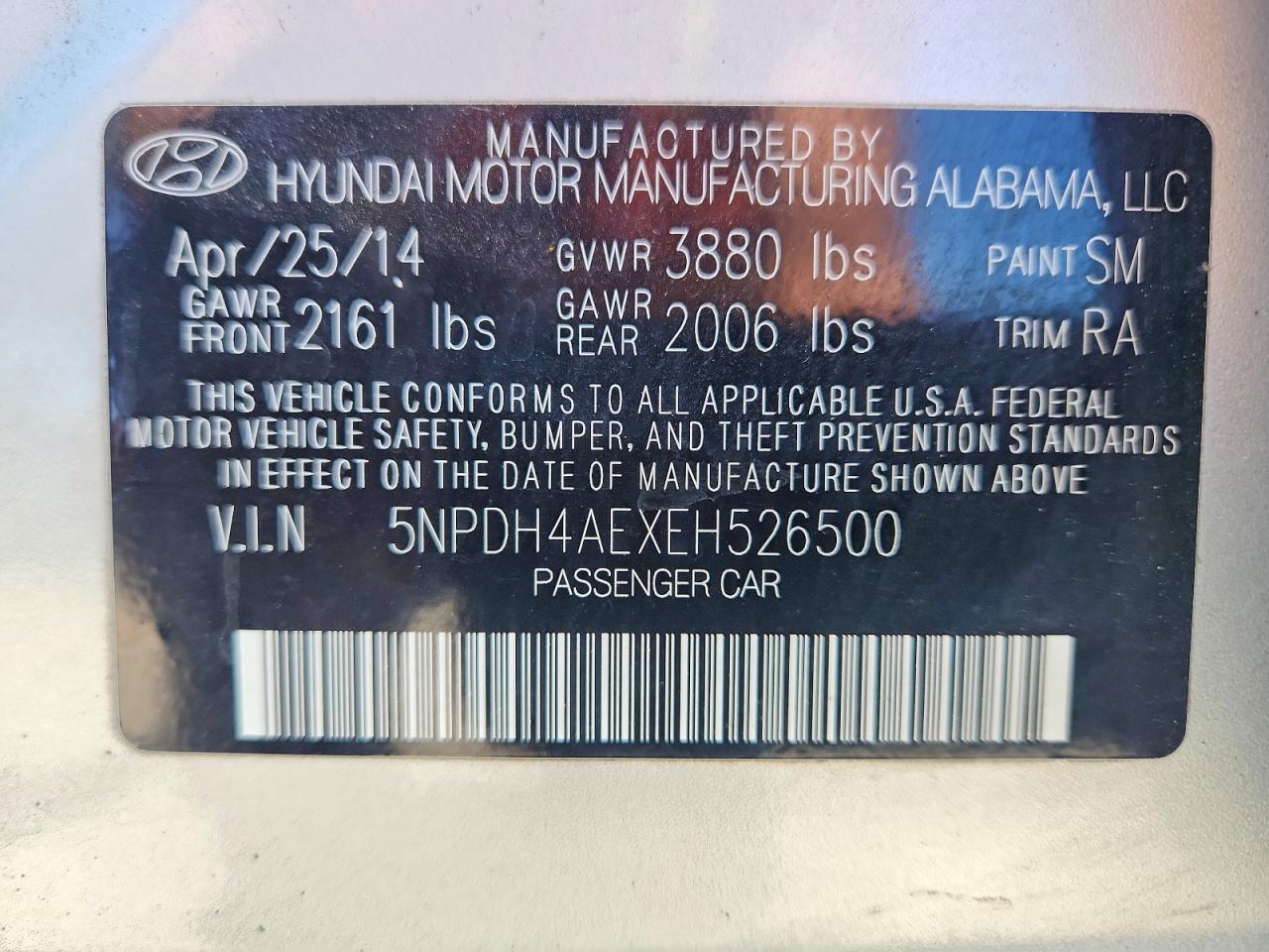 2014 Hyundai Elantra Se Silver vin: 5NPDH4AEXEH526500