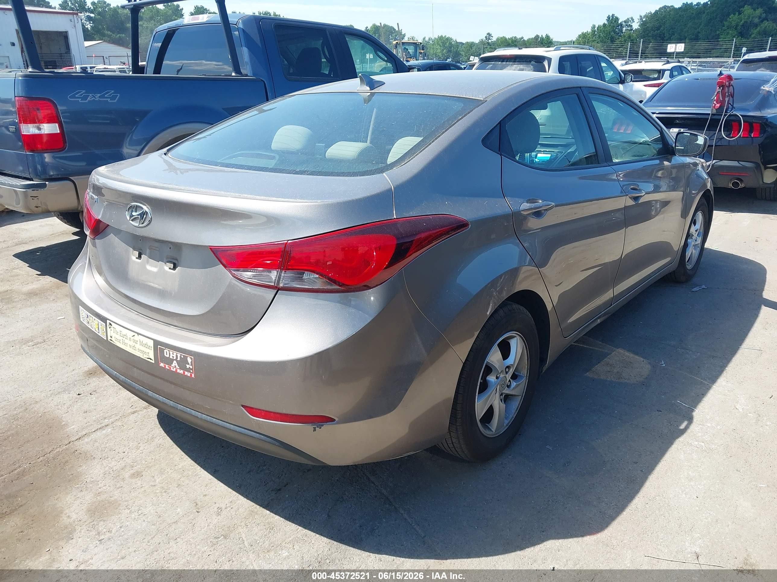2014 Hyundai Elantra Se Dark Brown vin: 5NPDH4AEXEH527498