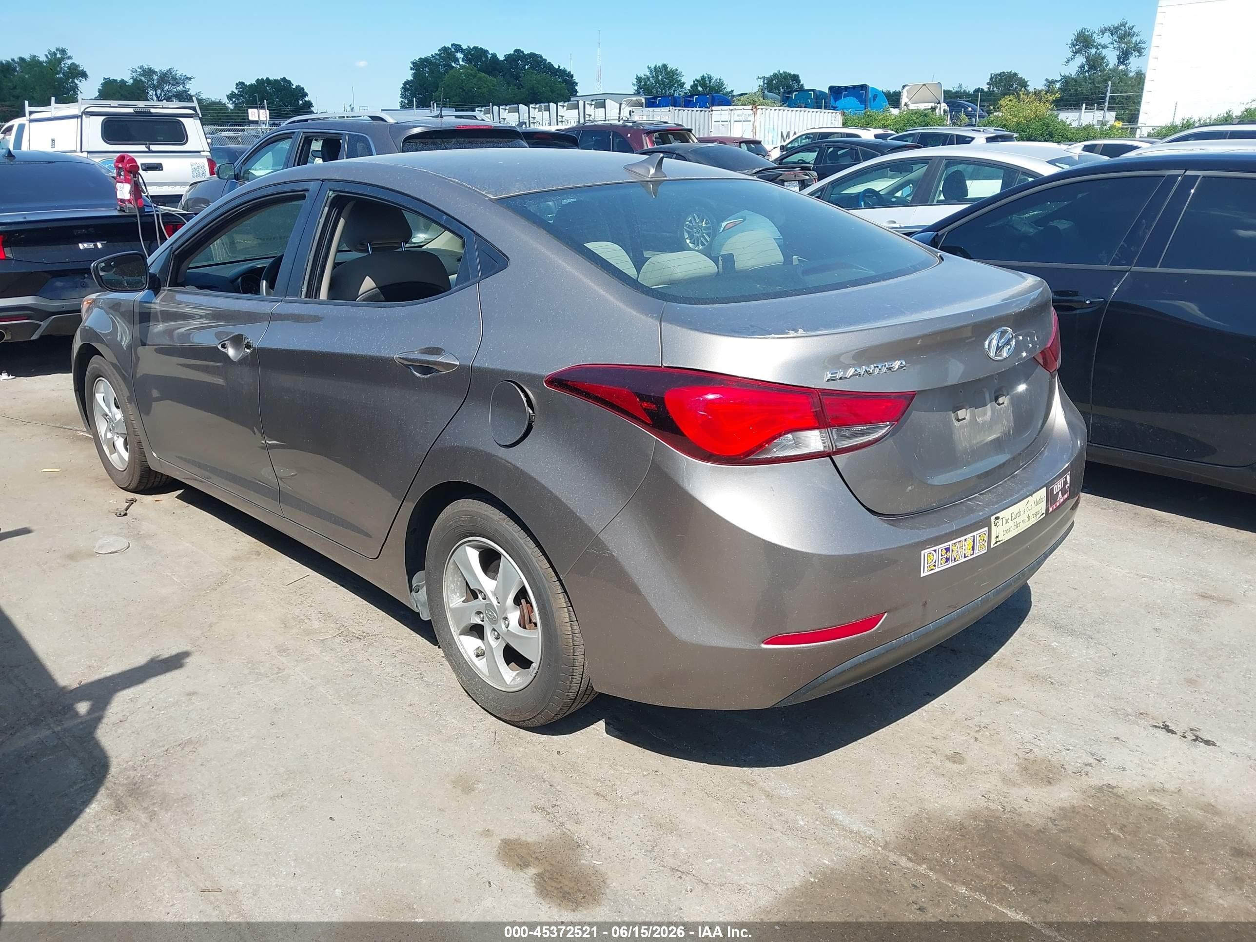 2014 Hyundai Elantra Se Dark Brown vin: 5NPDH4AEXEH527498