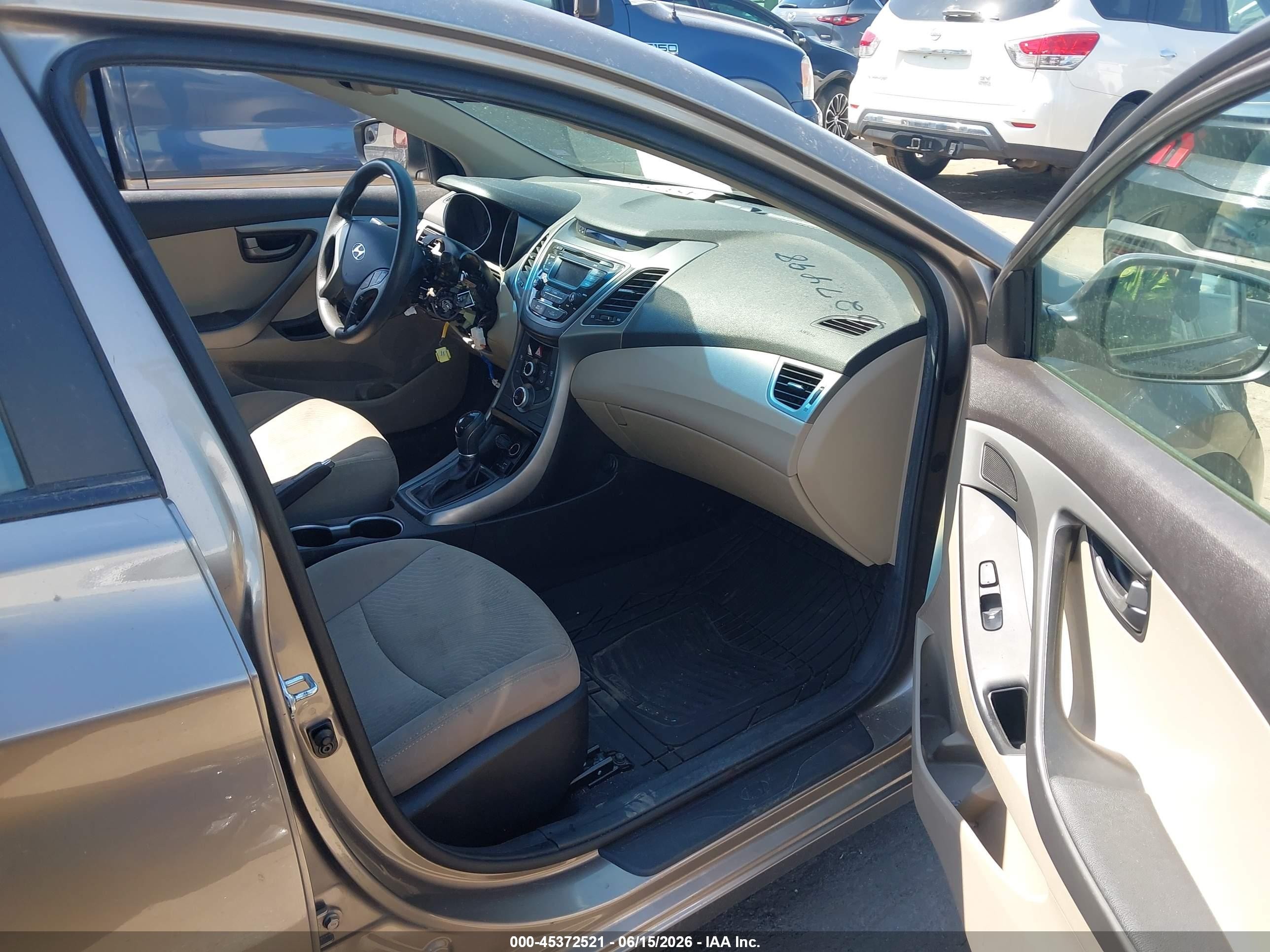 2014 Hyundai Elantra Se Dark Brown vin: 5NPDH4AEXEH527498