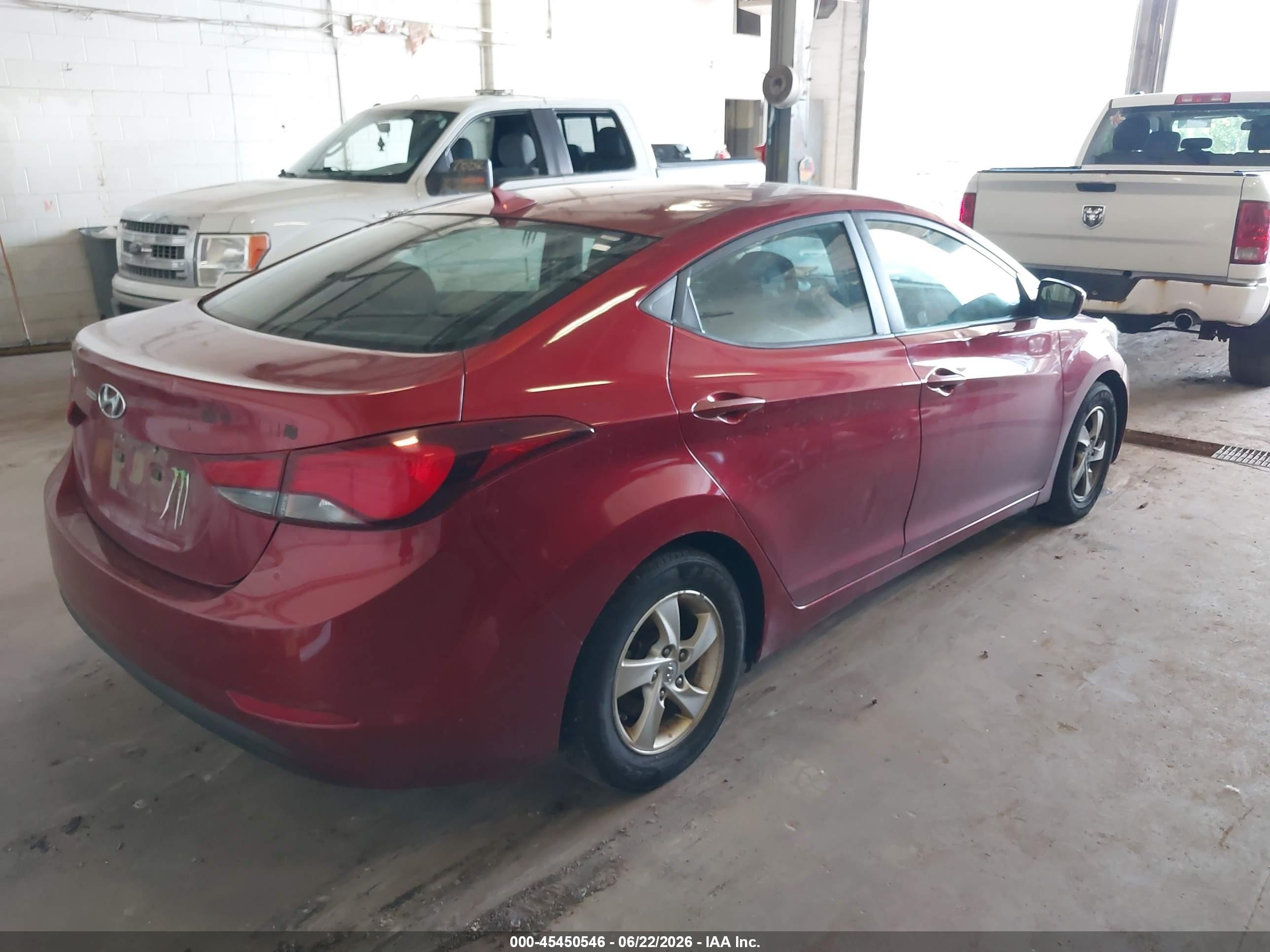 2014 Hyundai Elantra Se Red vin: 5NPDH4AEXEH530949