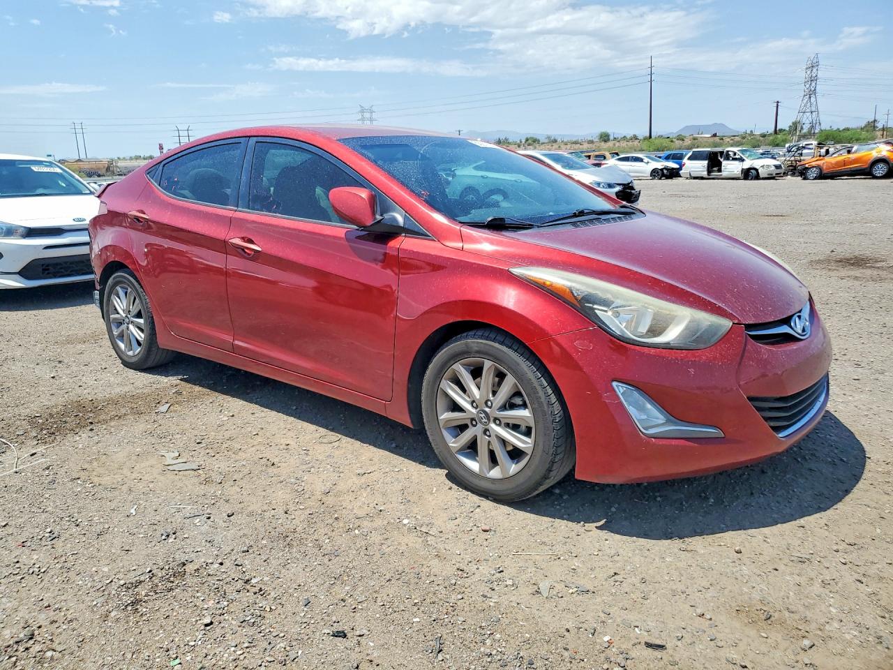 2014 Hyundai Elantra Se Red vin: 5NPDH4AEXEH532670