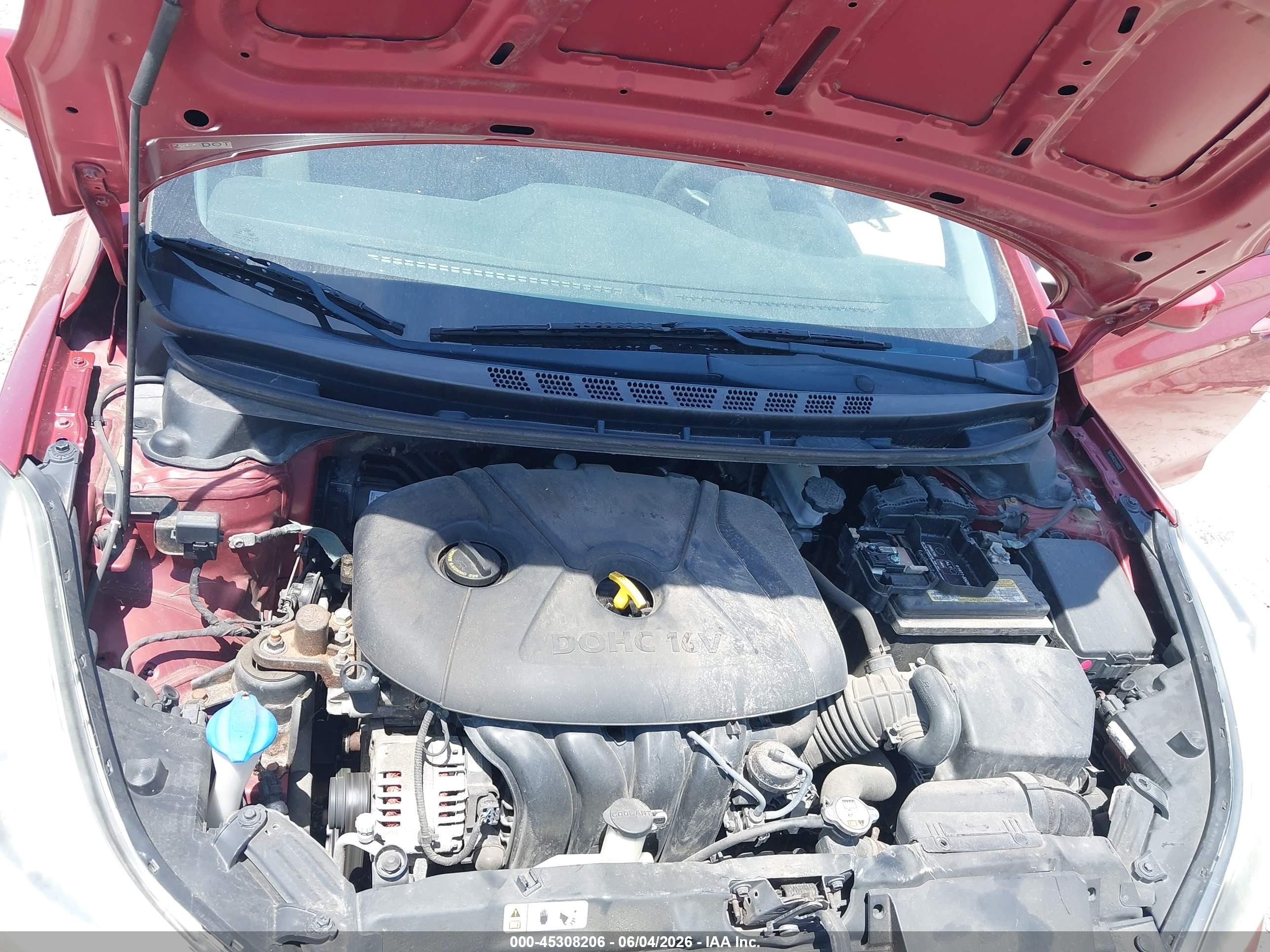 2014 Hyundai Elantra Se Red vin: 5NPDH4AEXEH540252