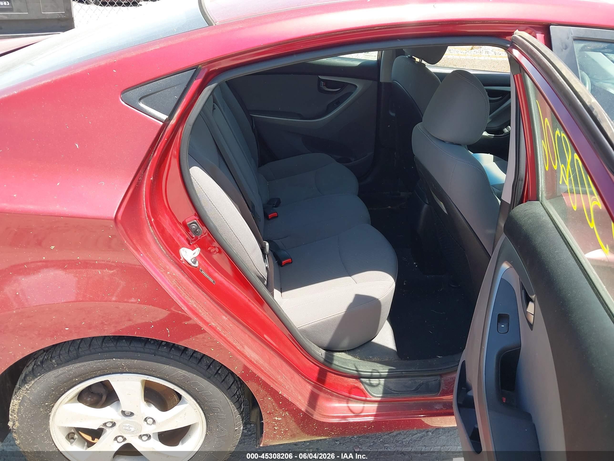 2014 Hyundai Elantra Se Red vin: 5NPDH4AEXEH540252