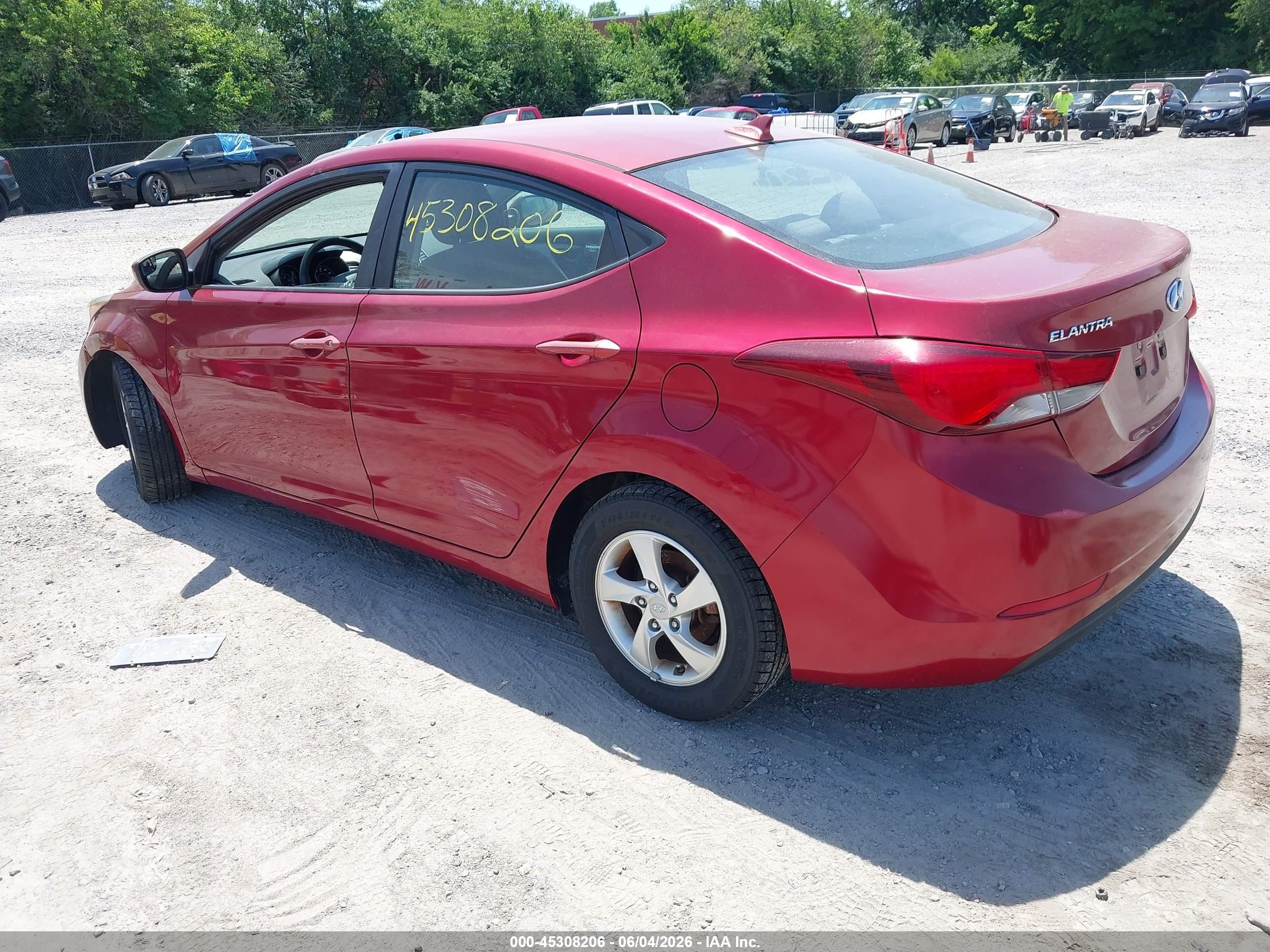 2014 Hyundai Elantra Se Red vin: 5NPDH4AEXEH540252