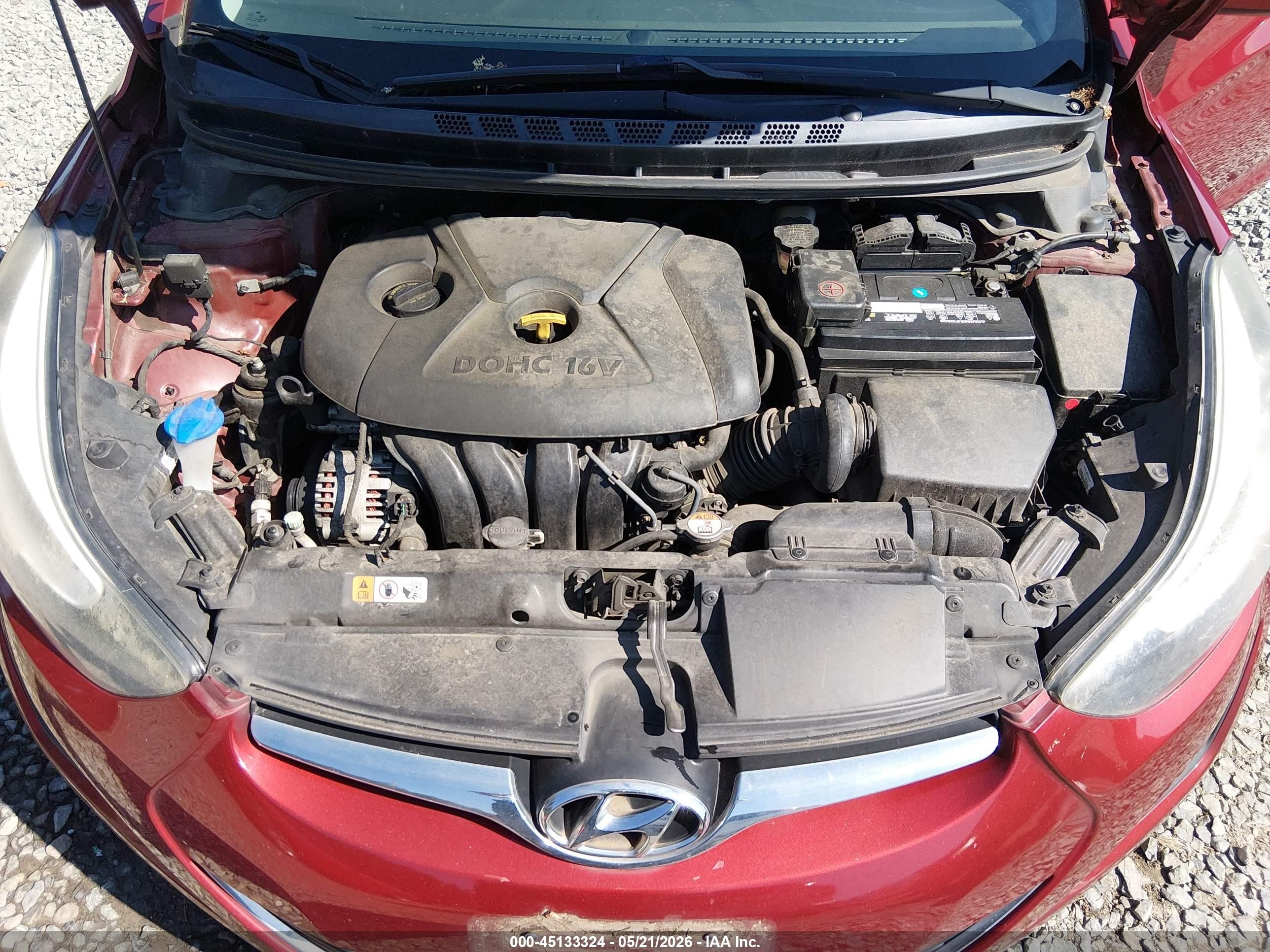 2014 Hyundai Elantra Se Red vin: 5NPDH4AEXEH540297