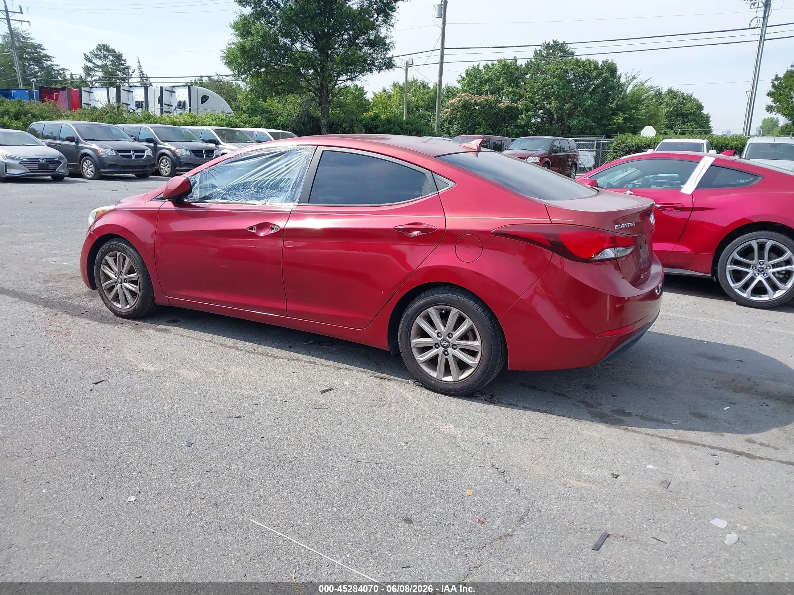 2014 Hyundai Elantra Se Red vin: 5NPDH4AEXEH543832