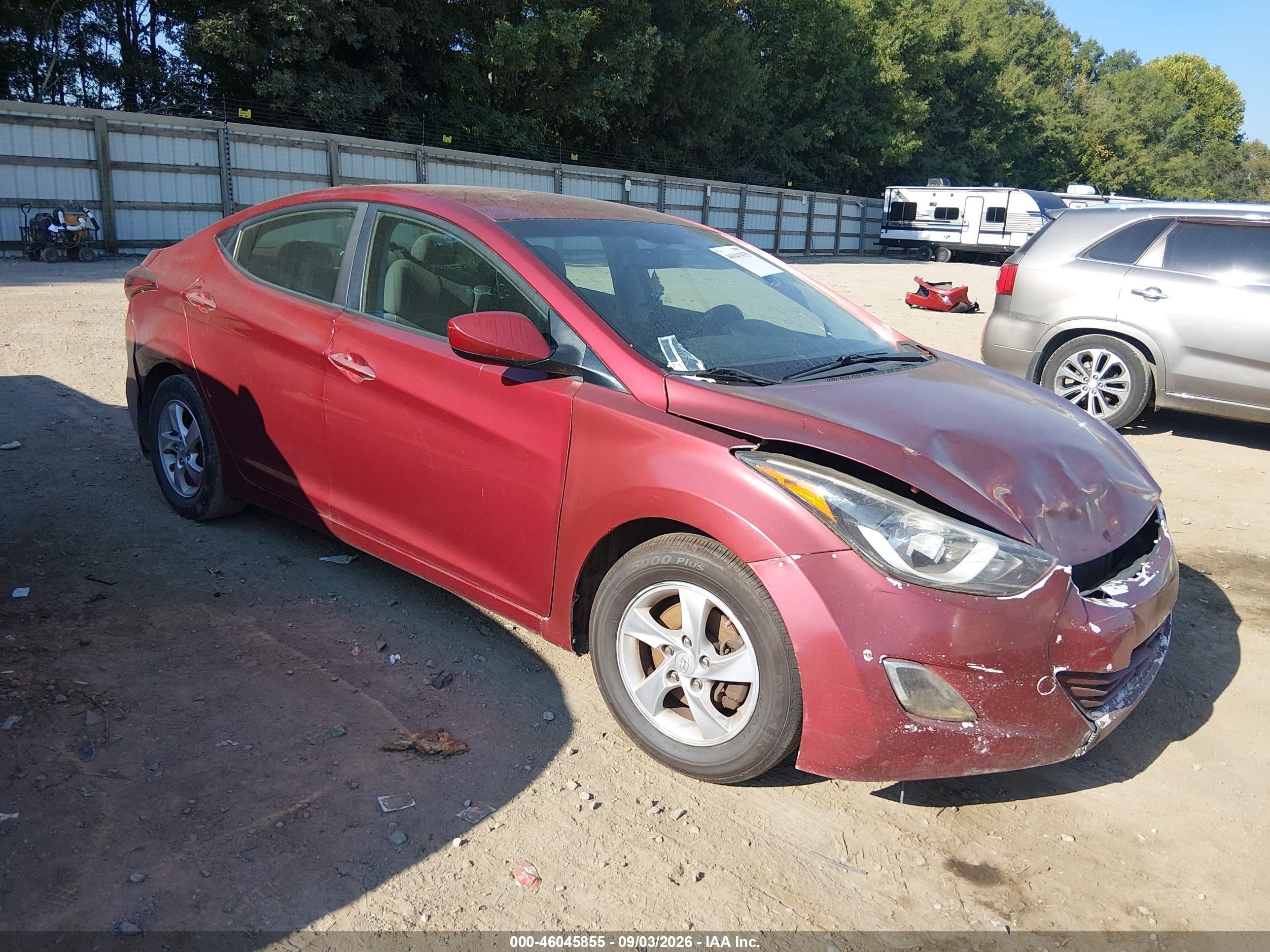 2015 Hyundai Elantra Se Red vin: 5NPDH4AEXFH558090