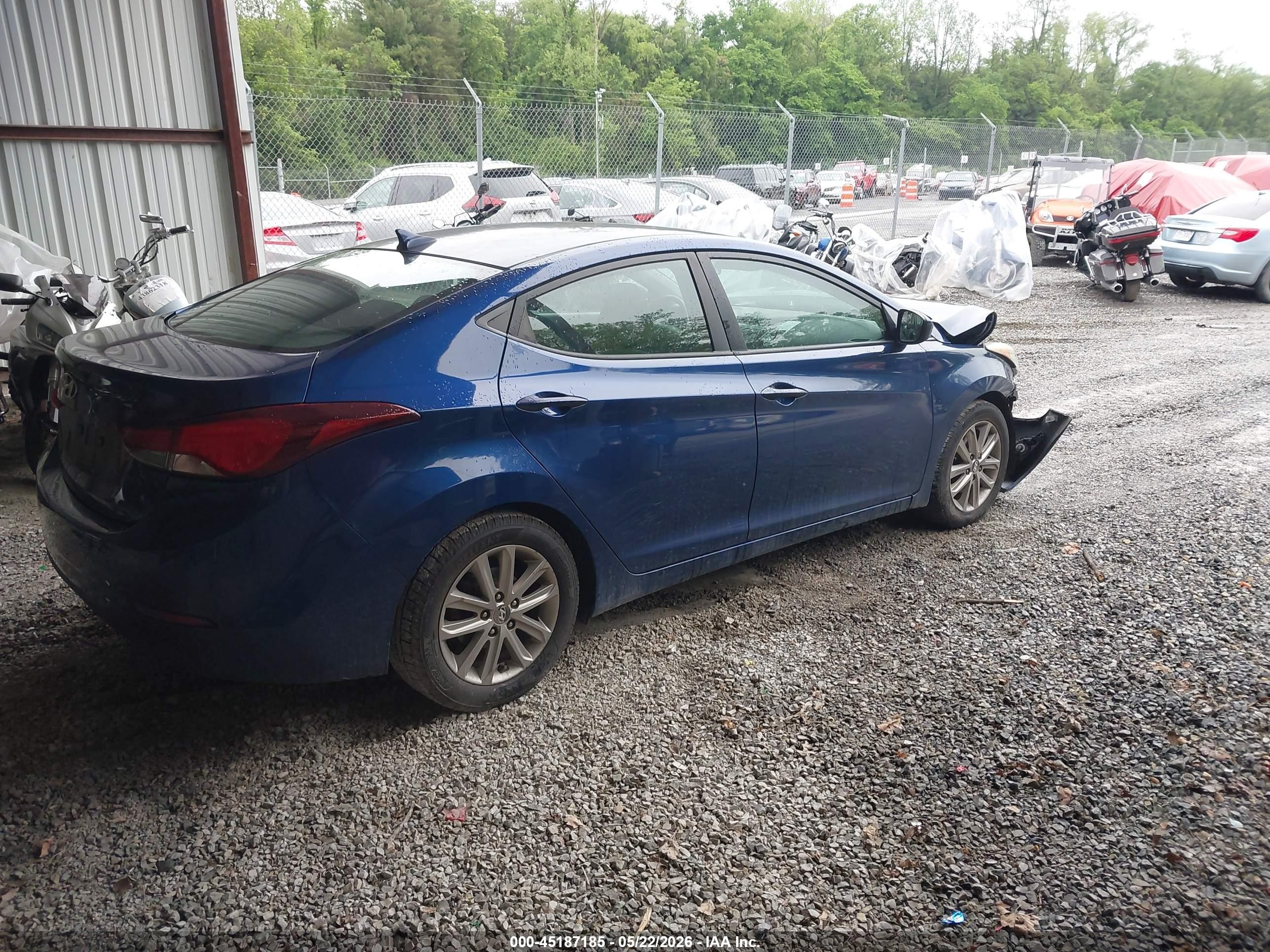 2015 Hyundai Elantra Se Blue vin: 5NPDH4AEXFH570532